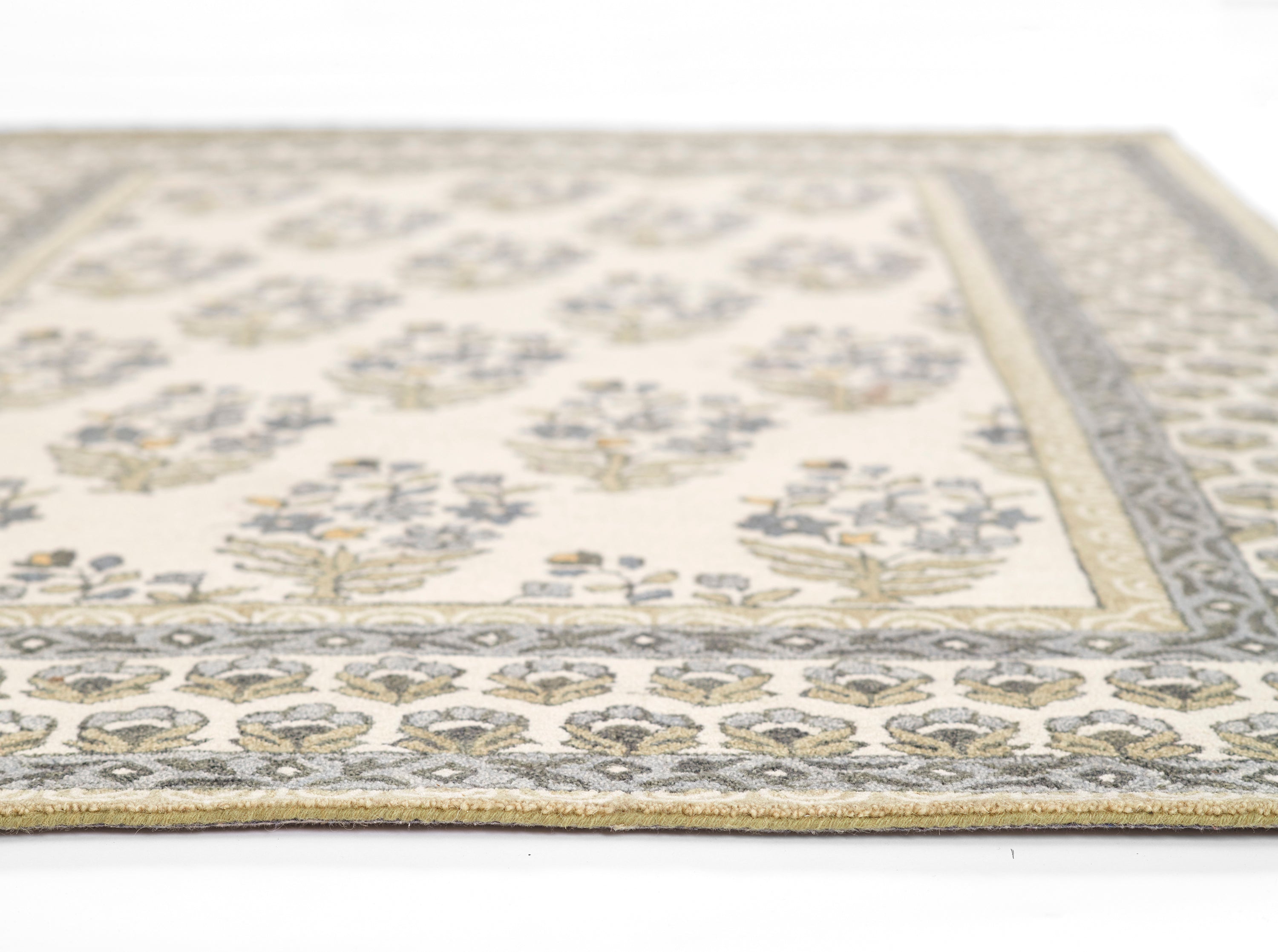 Cotswold Block Print Hand Tufted Rug RUGS - wool Momeni