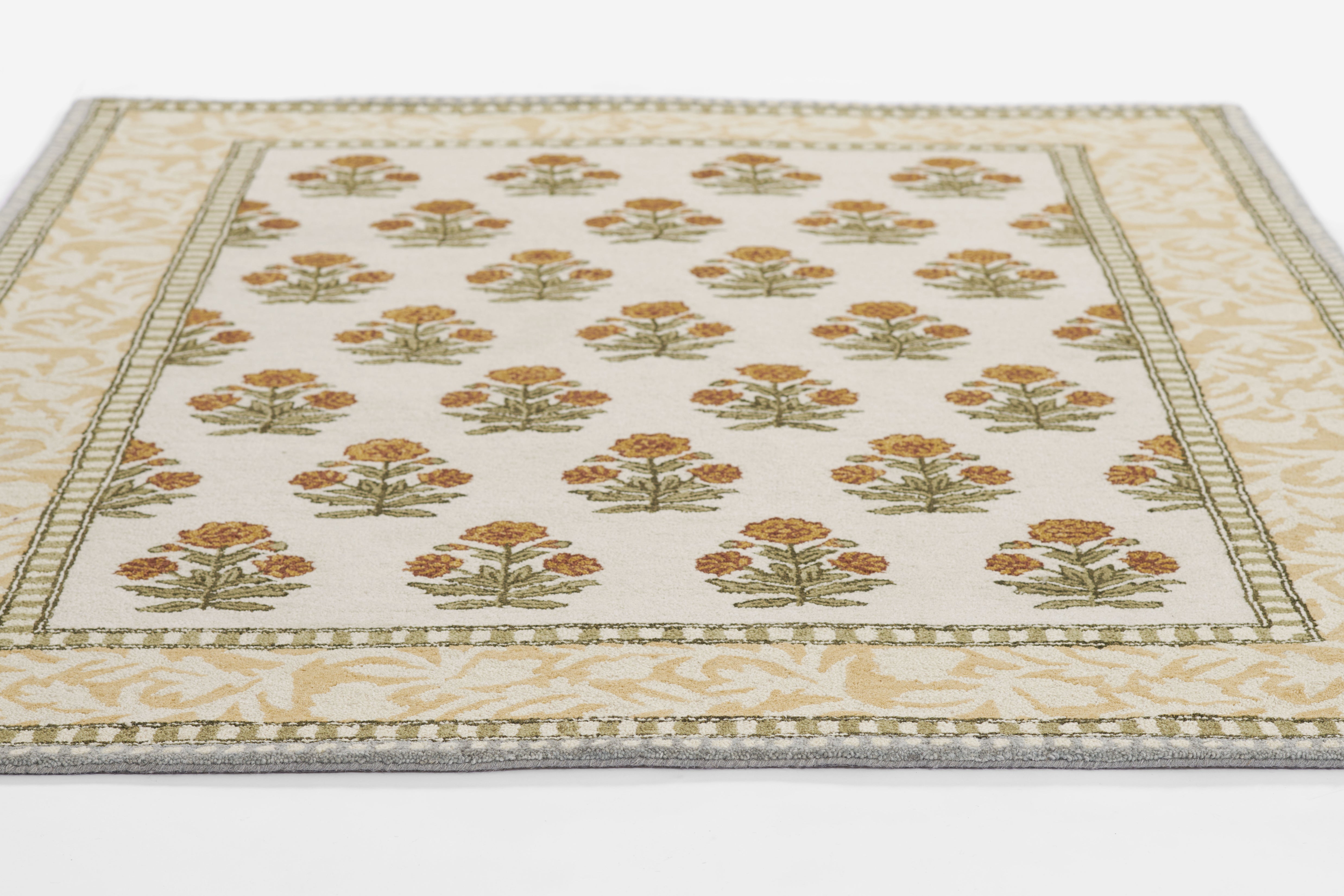Cotswold Block Print Hand Tufted Rug RUGS - wool Momeni