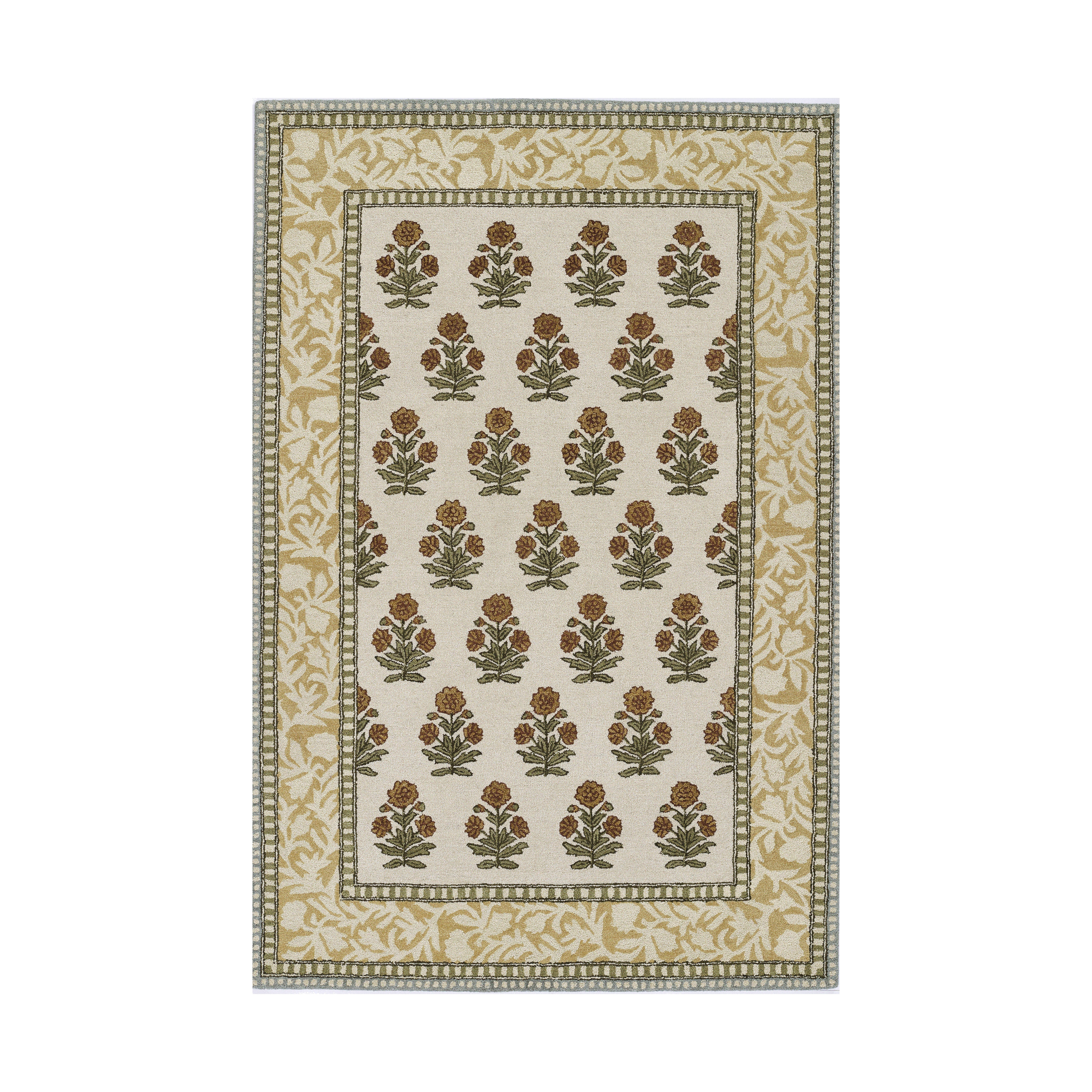 Cotswold Block Print Hand Tufted Rug RUGS - wool Momeni Gold 2' x 3'