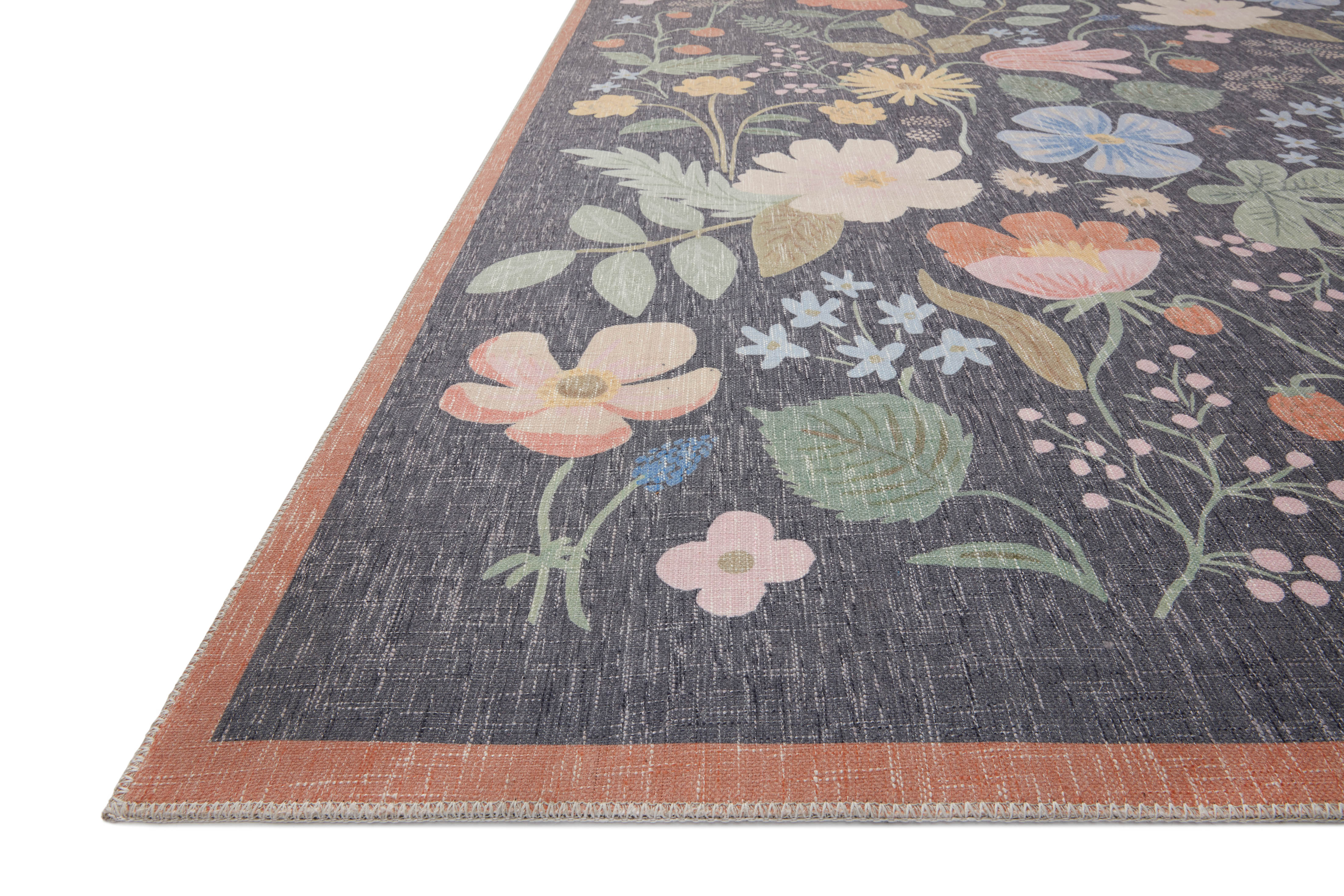 Rifle Paper Co. X Loloi/ Cotswolds Strawberry Fields Black Rug 3 - RUGS - patterned Loloi