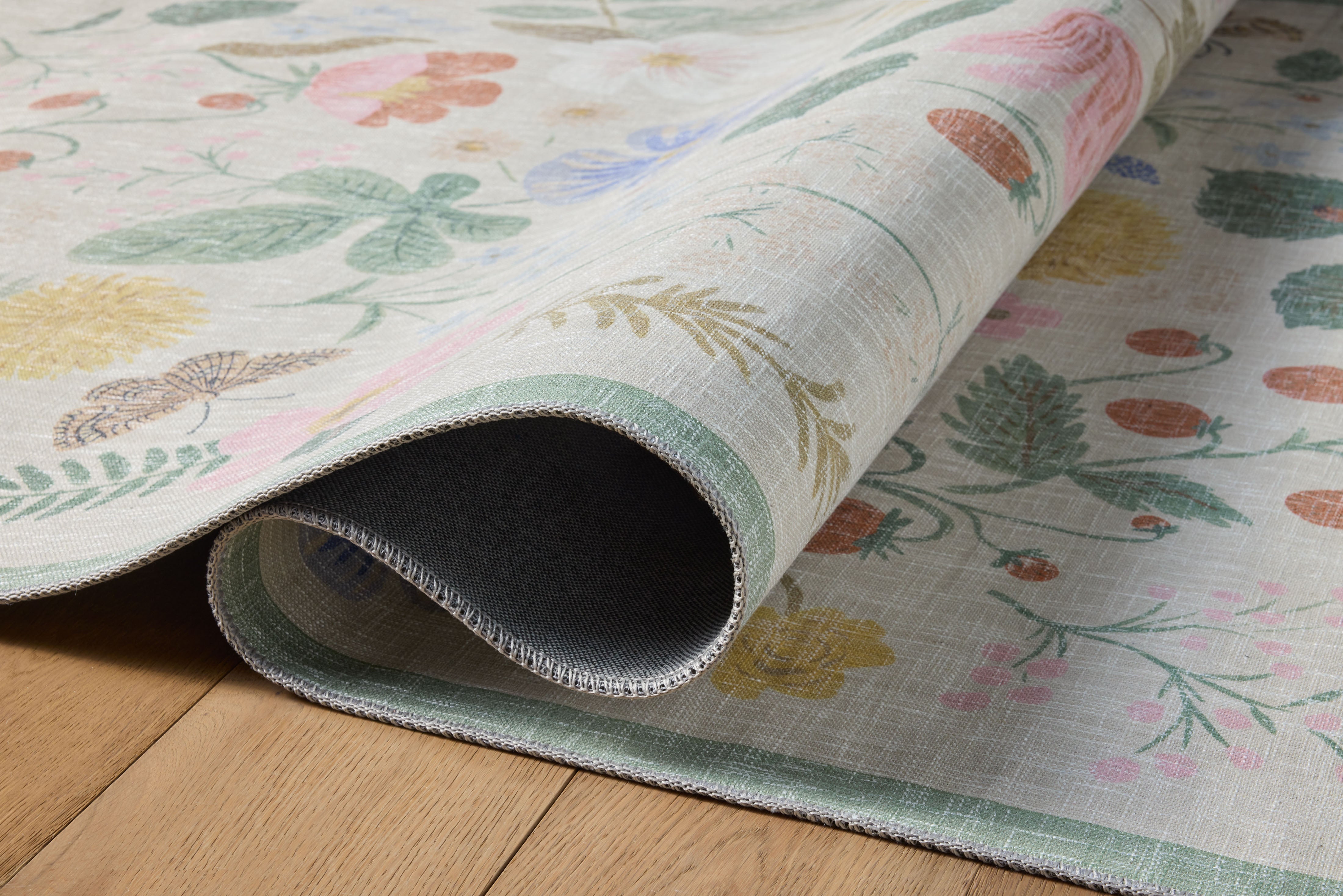 Rifle Paper Co. X Loloi/ Cotswolds Strawberry Fields Ivory Rug 3 - RUGS - patterned Loloi