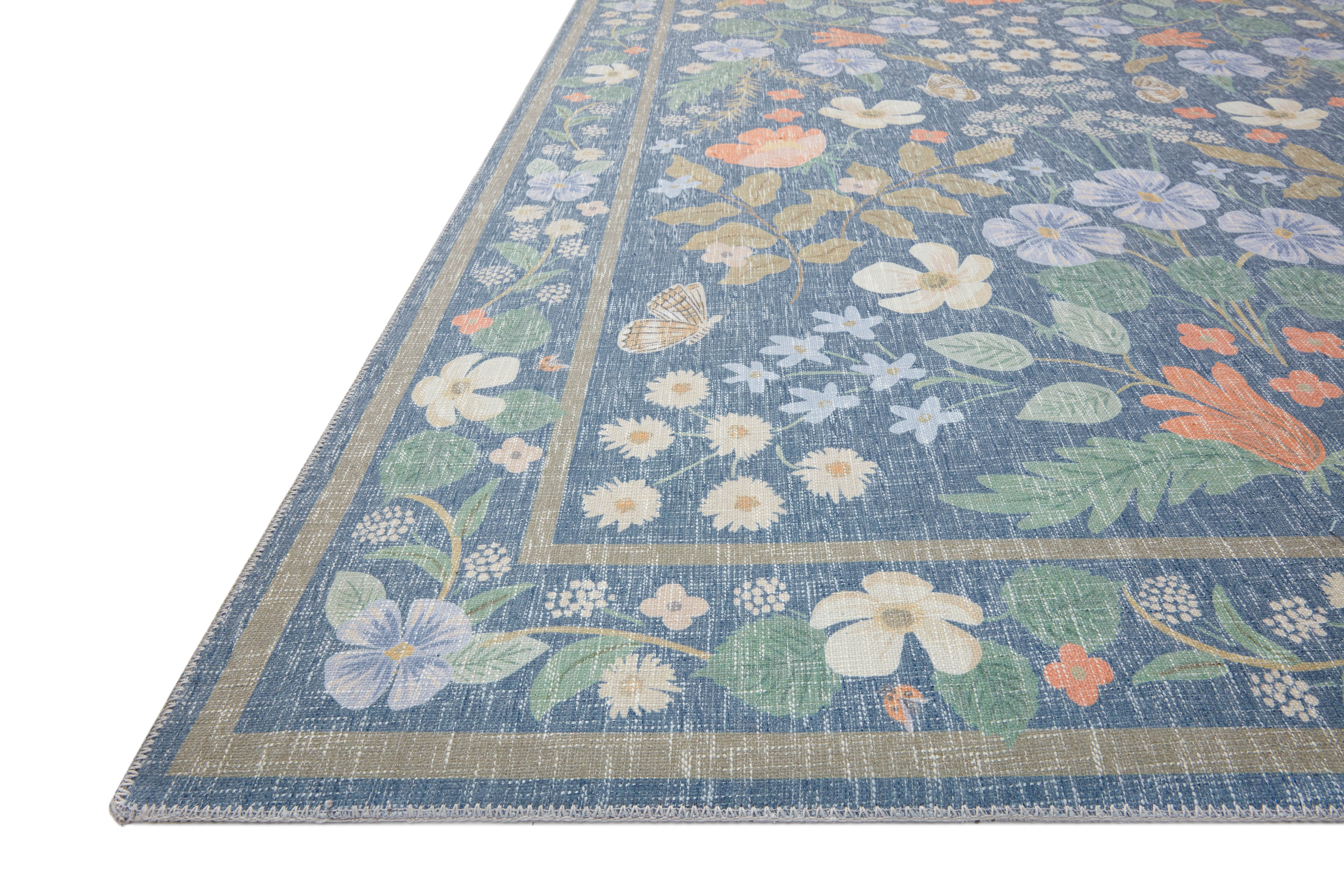 Rifle Paper Co. X Loloi/ Cotswolds Willow Indigo Rug 3 - RUGS - patterned Loloi
