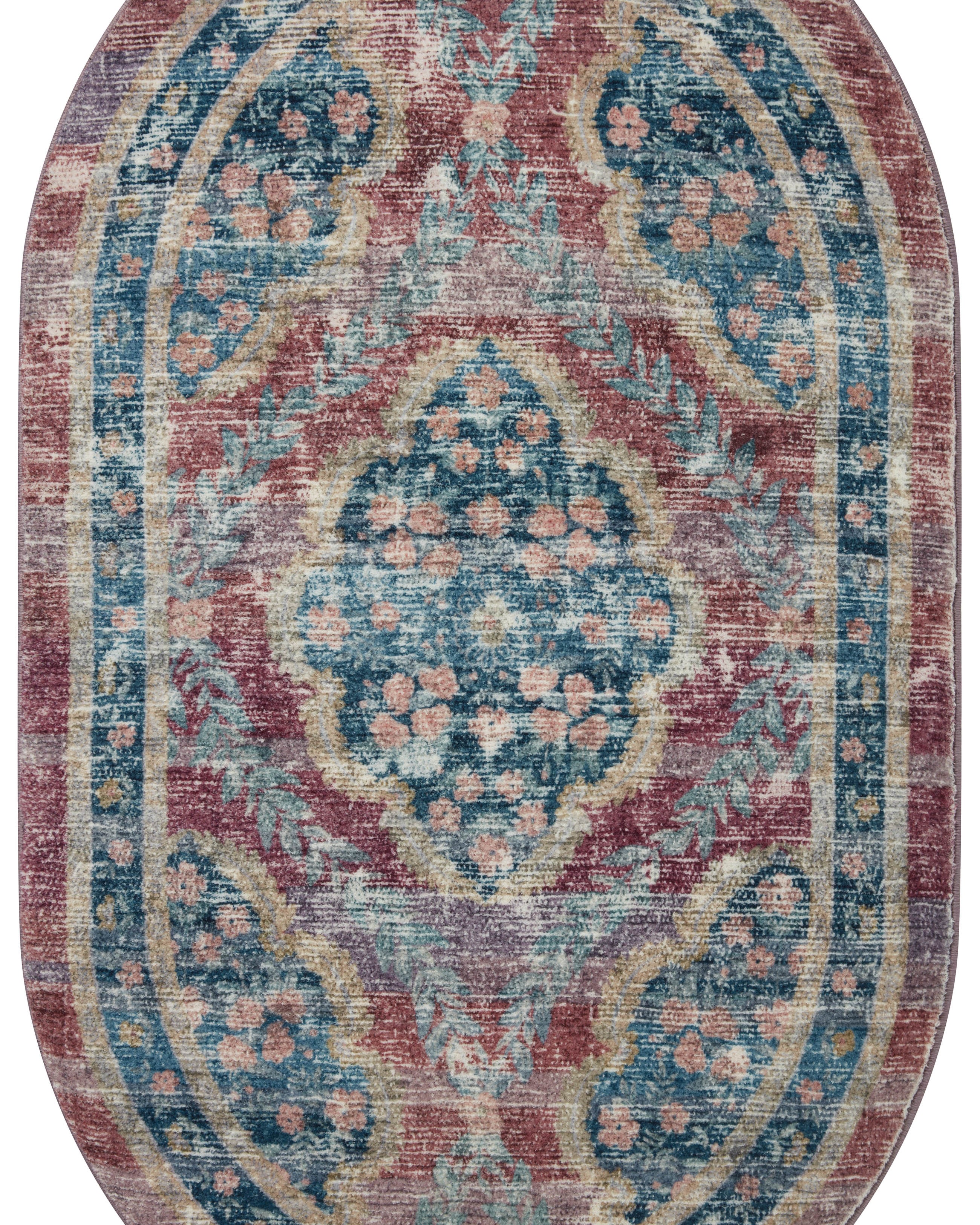 Rifle Paper Co. x Loloi Courtyard Chateau Red Rug 3-patterned rugs Loloi