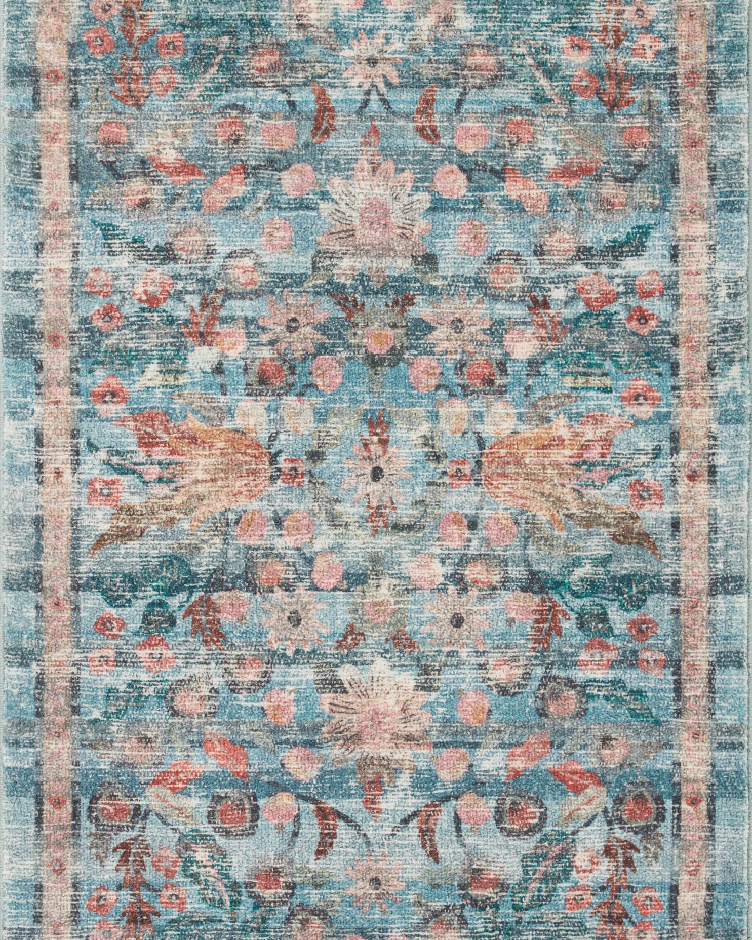 Rifle Paper Co. x Loloi Courtyard Eve Blue Rug 3-patterned rugs Loloi