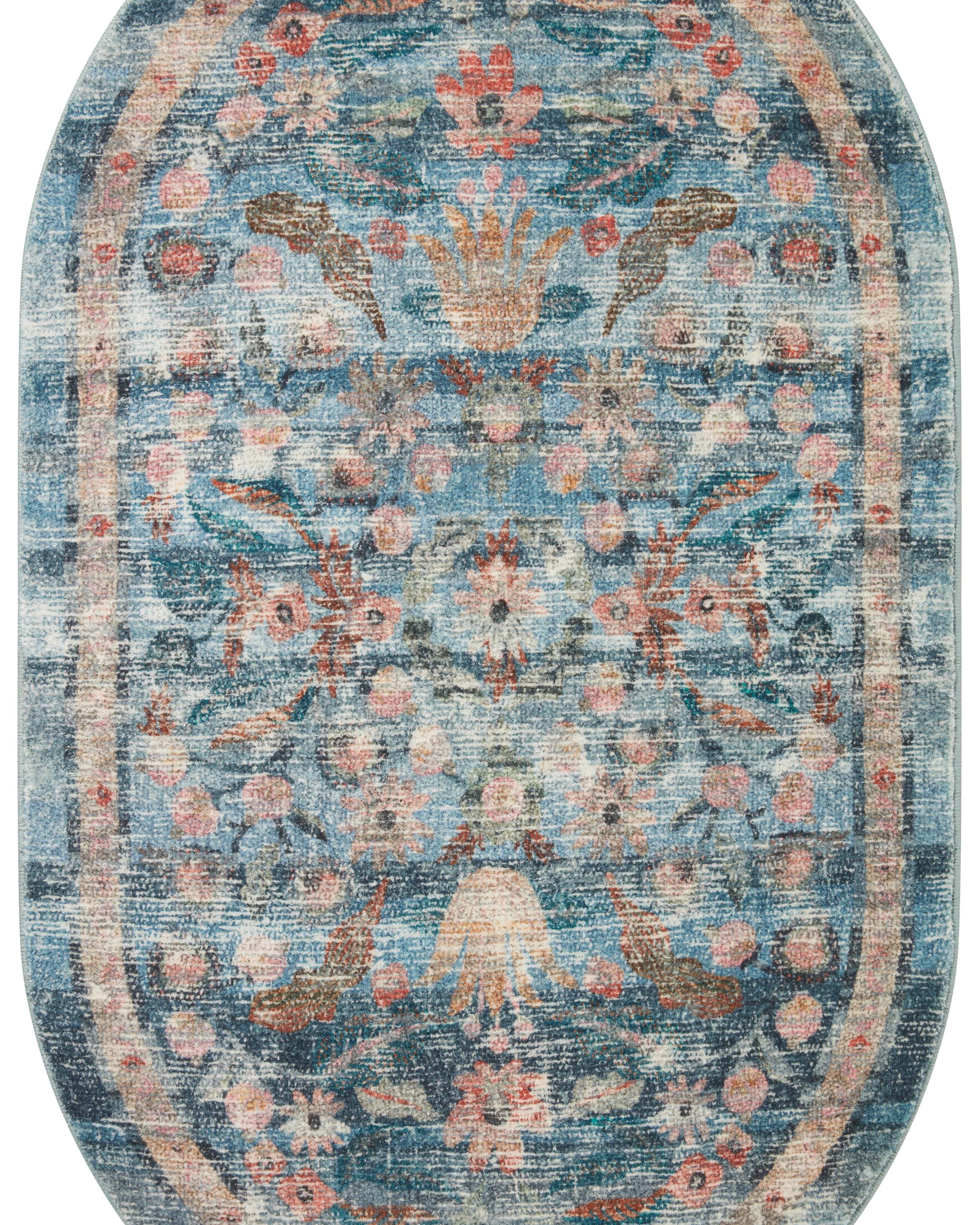 Rifle Paper Co. x Loloi Courtyard Eve Blue Rug 3-patterned rugs Loloi