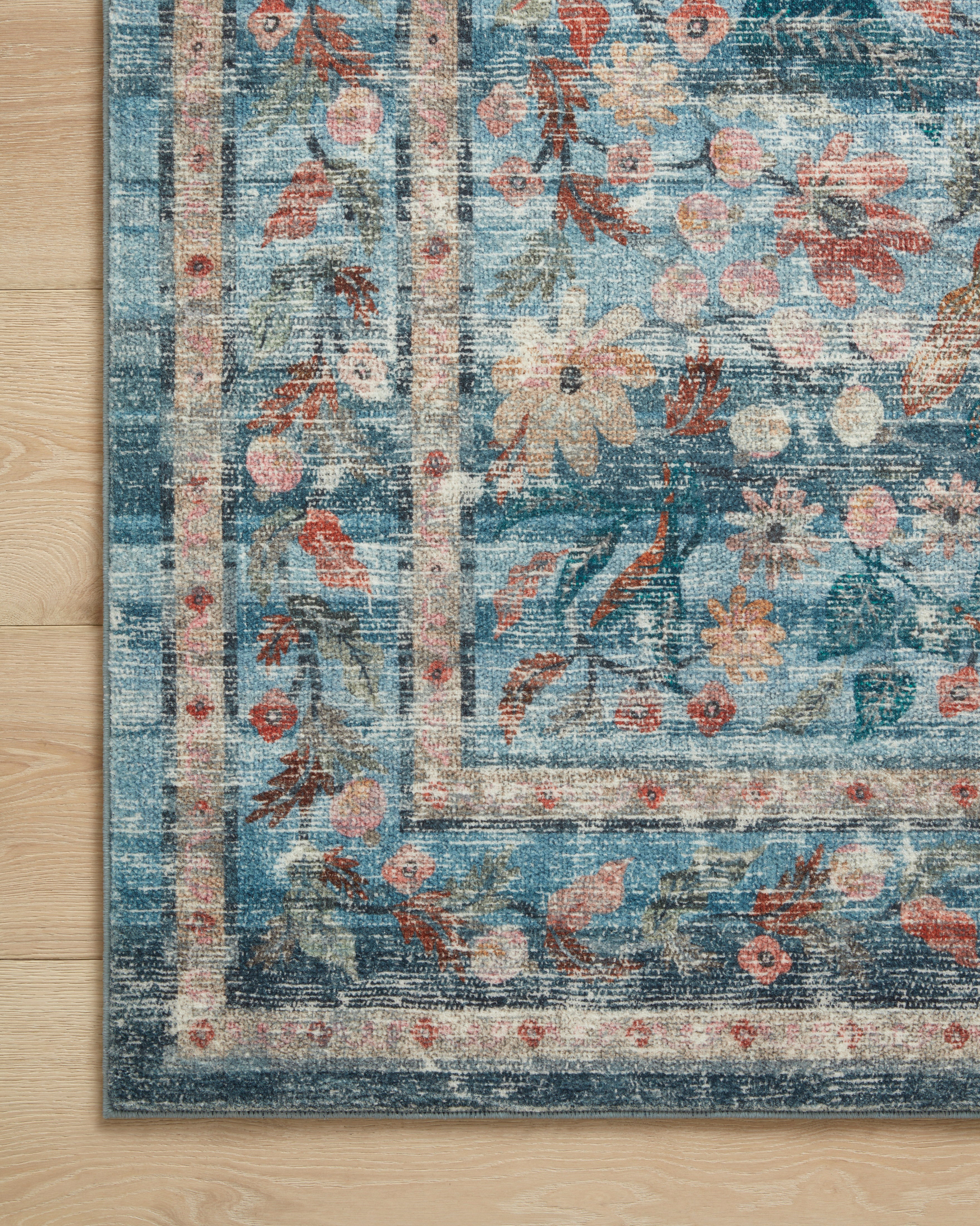 Rifle Paper Co. x Loloi Courtyard Eve Blue Rug 3-patterned rugs Loloi