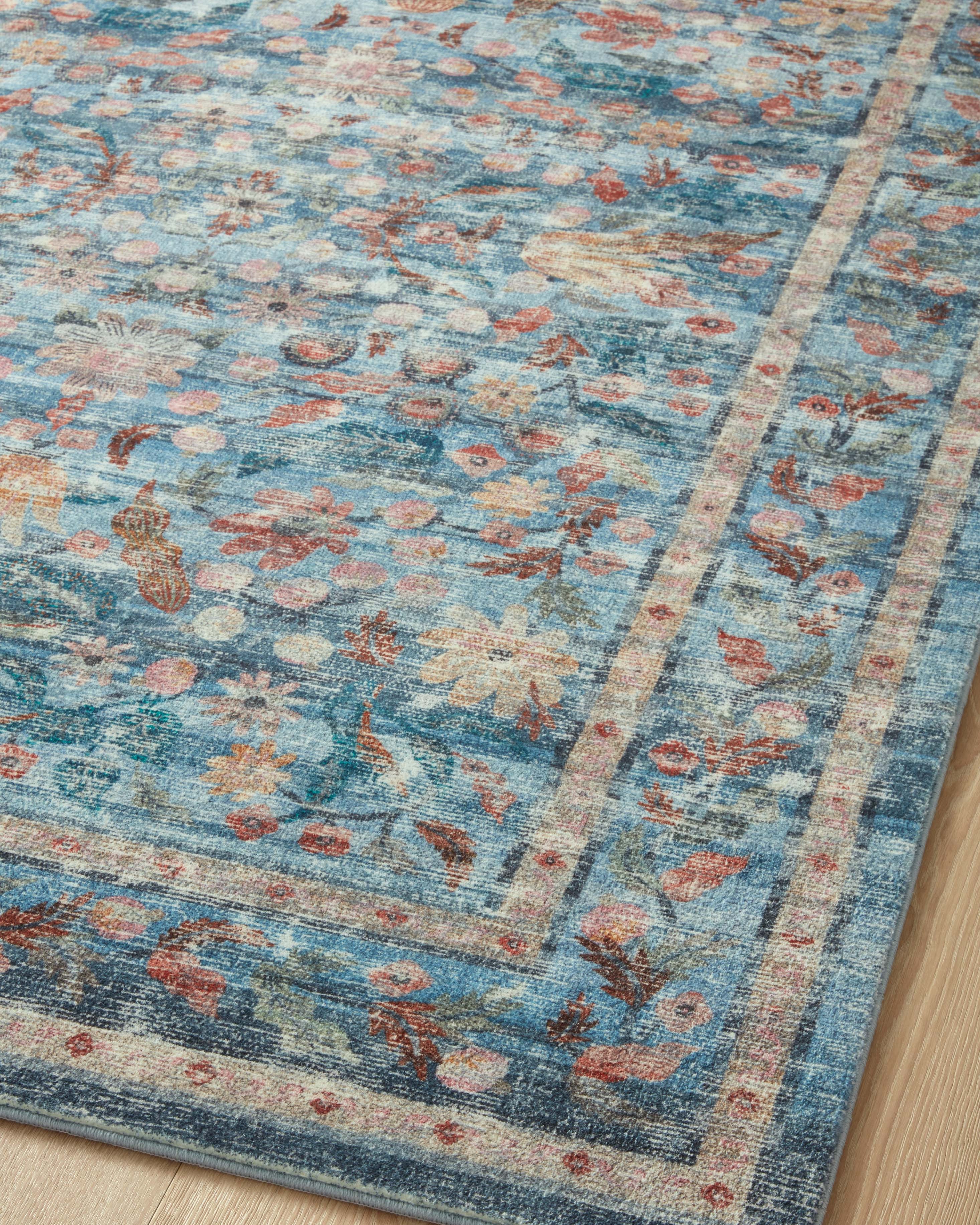 Rifle Paper Co. x Loloi Courtyard Eve Blue Rug 3-patterned rugs Loloi
