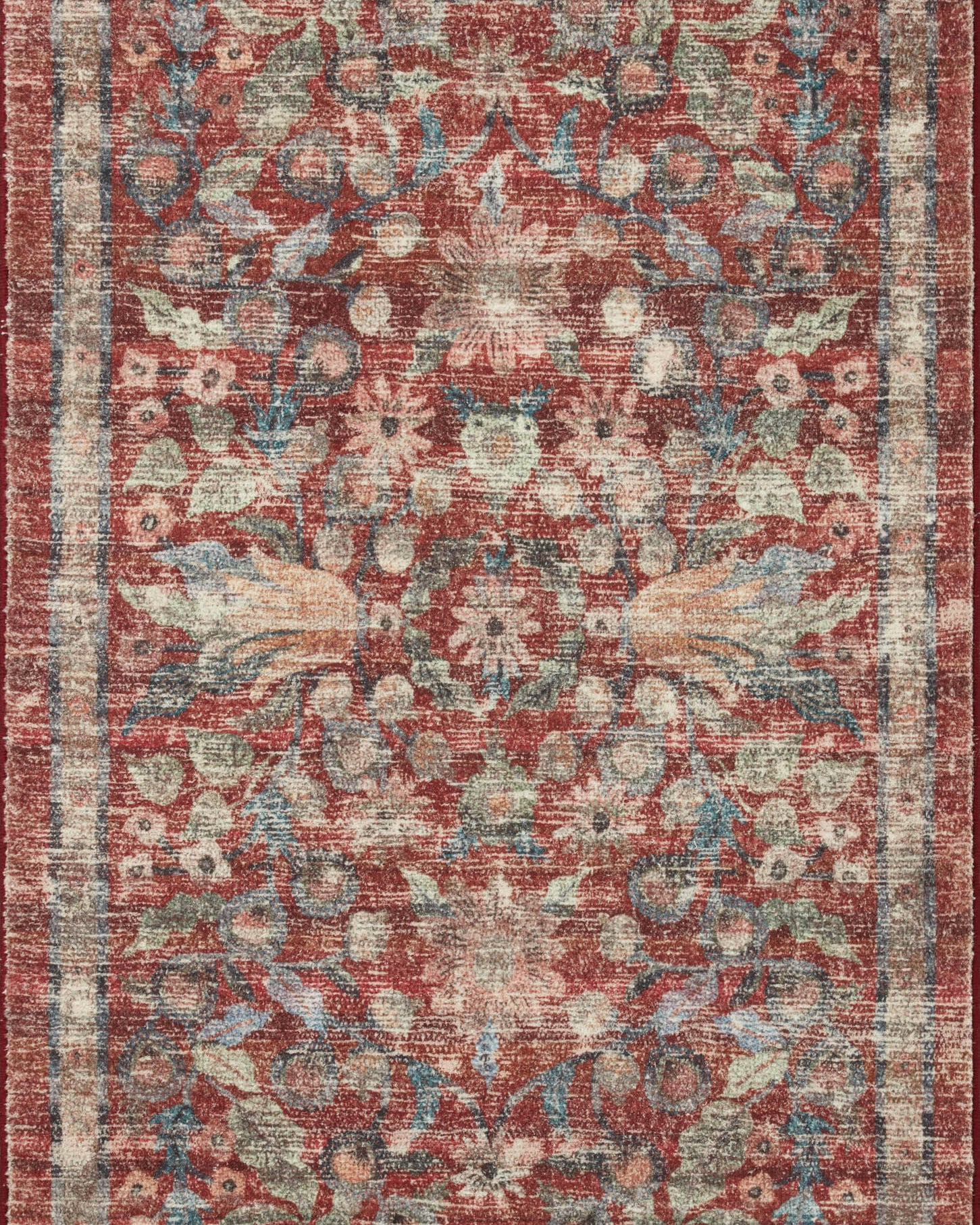 Rifle Paper Co. x Loloi Courtyard Crimson Rug RUGS - synthetic Loloi