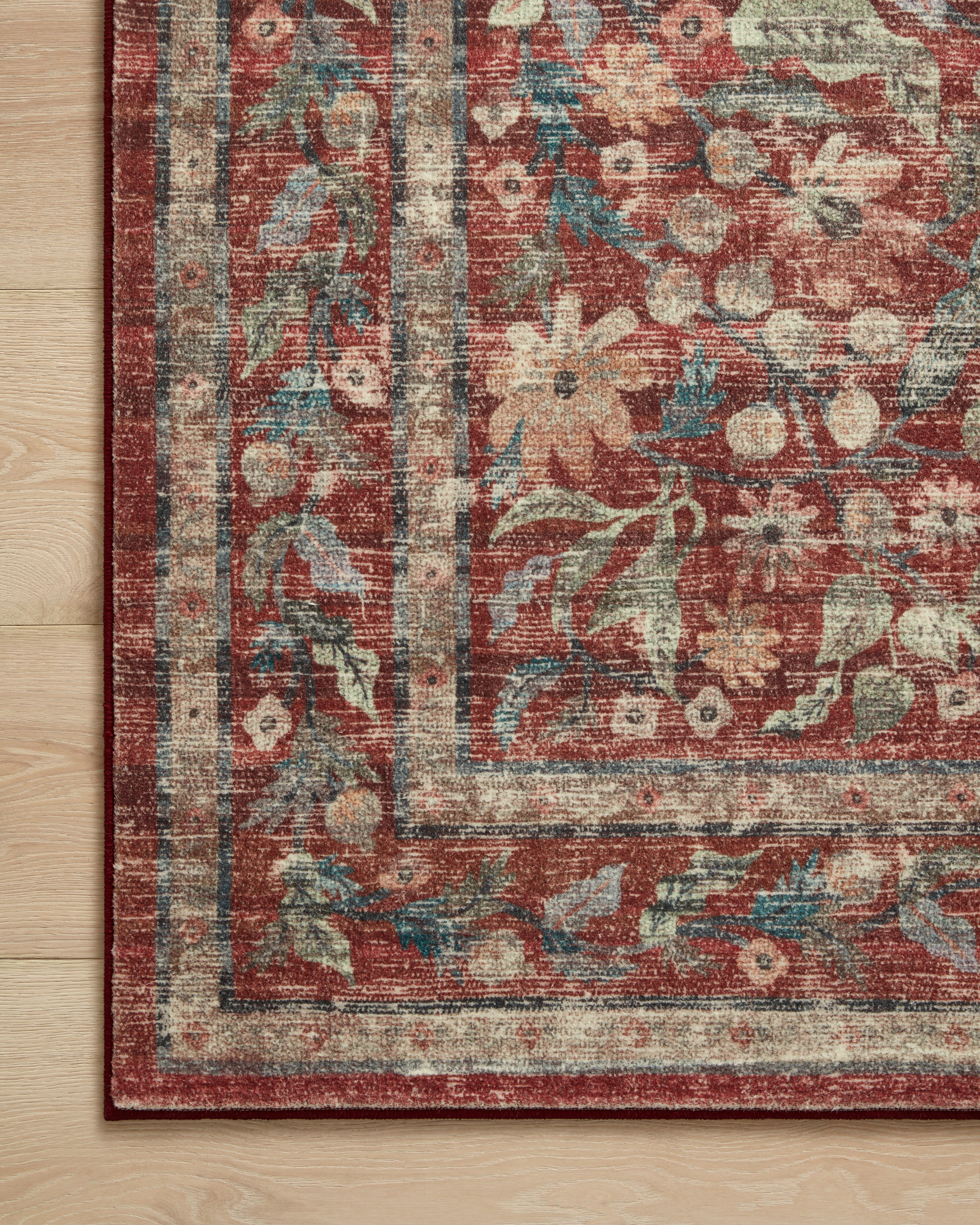 Rifle Paper Co. x Loloi Courtyard Eve Crimson Rug 3-patterned rugs Loloi