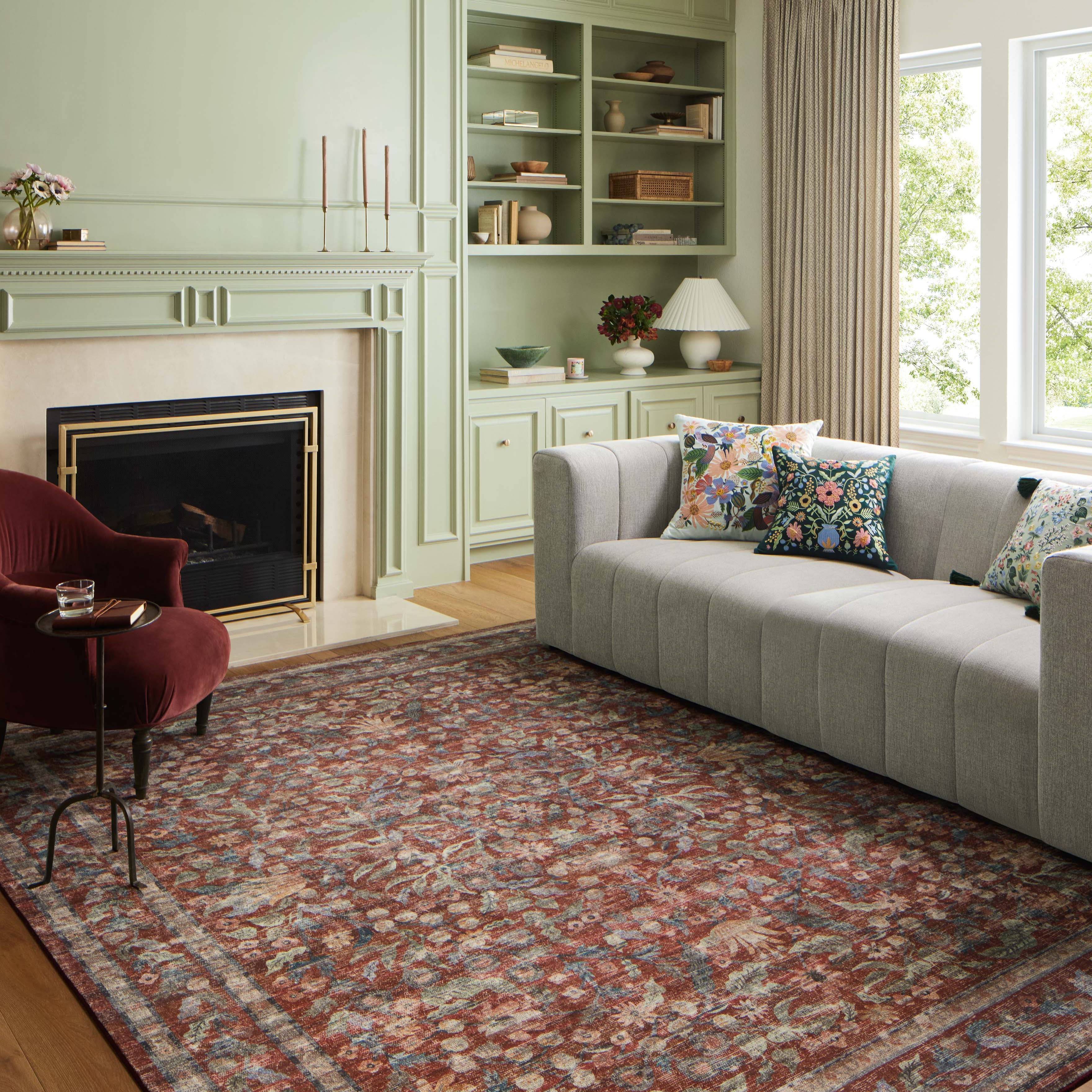 Rifle Paper Co. x Loloi Courtyard Eve Crimson Rug 3-patterned rugs Loloi