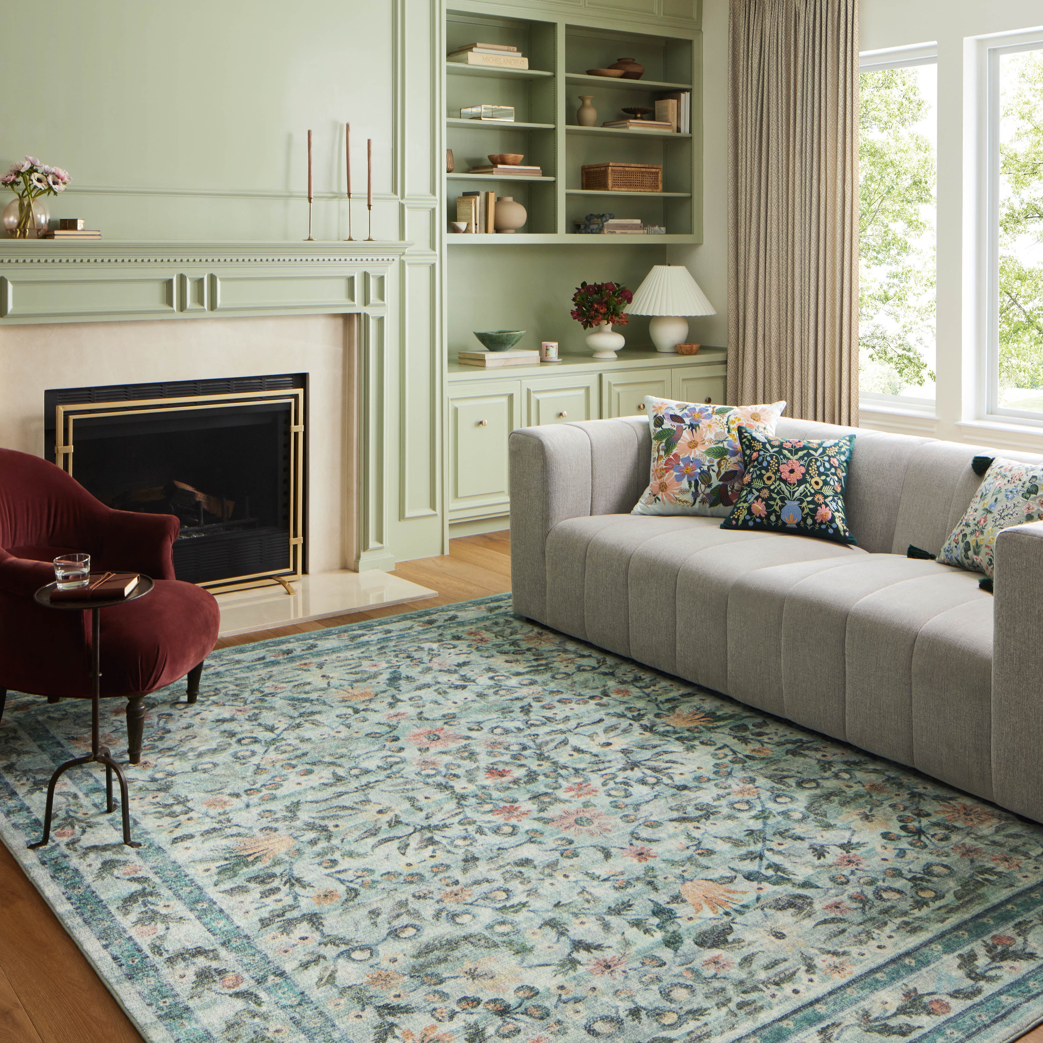 Rifle Paper Co. x Loloi Courtyard Eve Sage Rug 3-patterned rugs Loloi