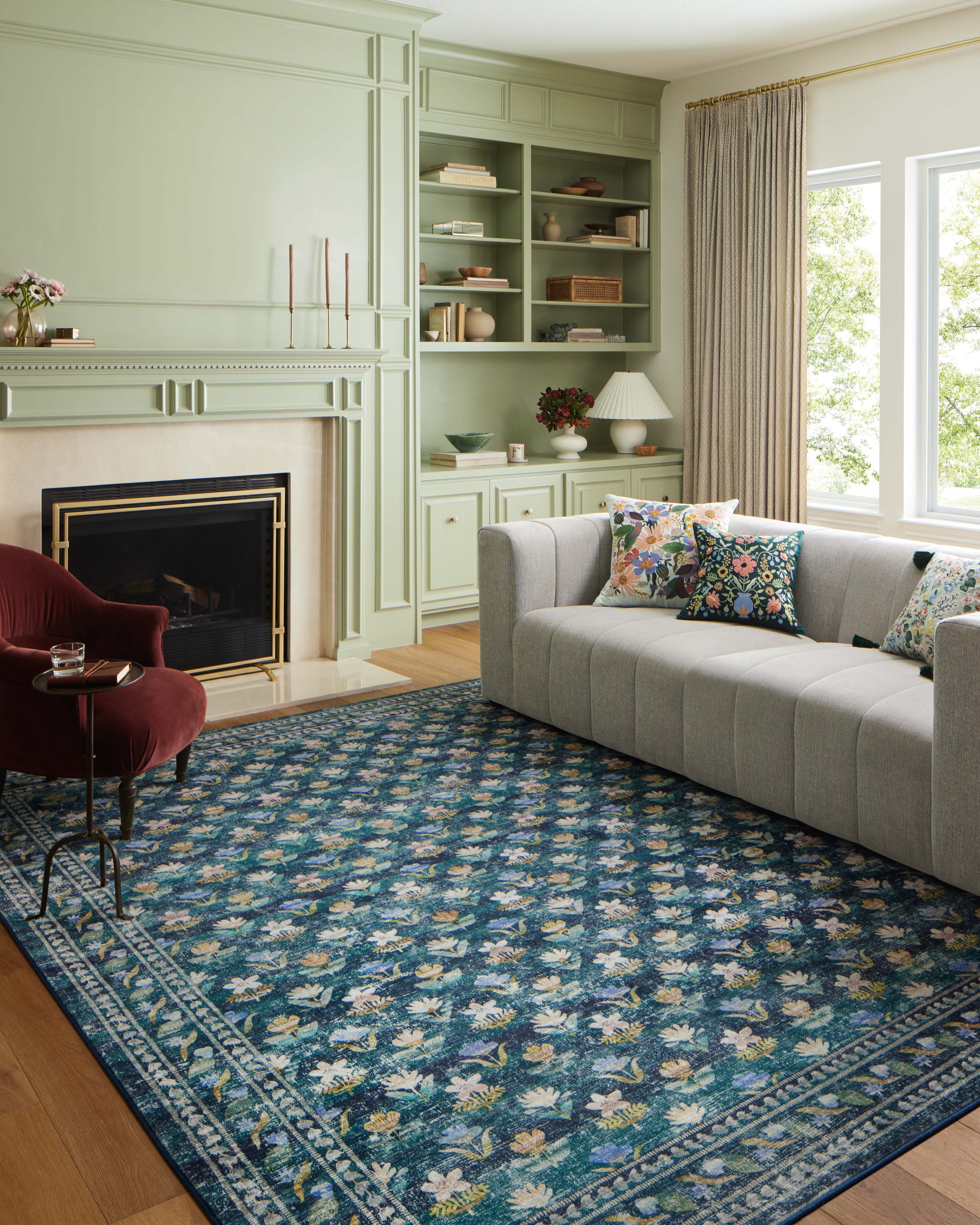 Rifle Paper Co. x Loloi Courtyard Emerald Oval Rug RUGS - synthetic Loloi
