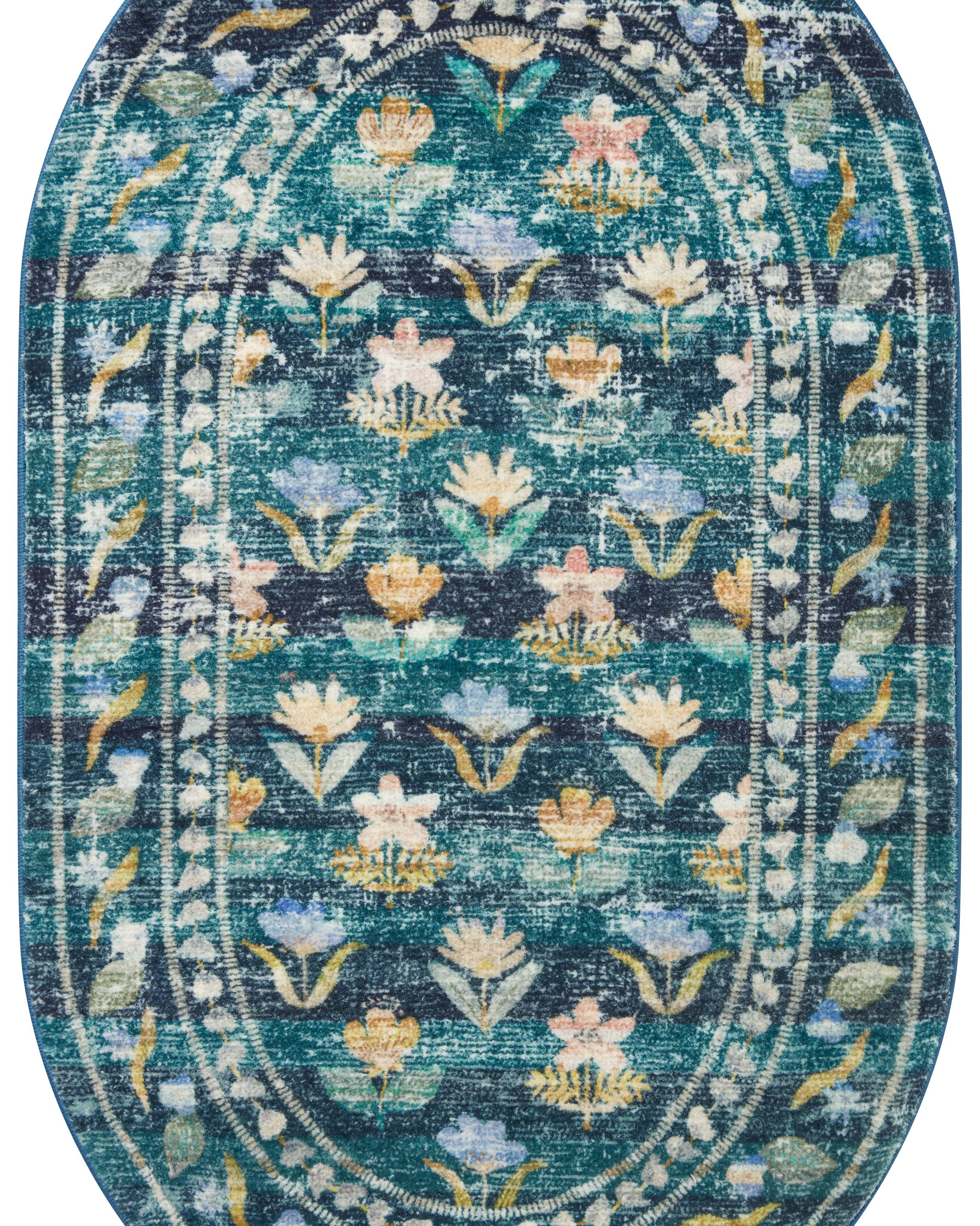 Rifle Paper Co. x Loloi Courtyard Emerald Oval Rug RUGS - synthetic Loloi