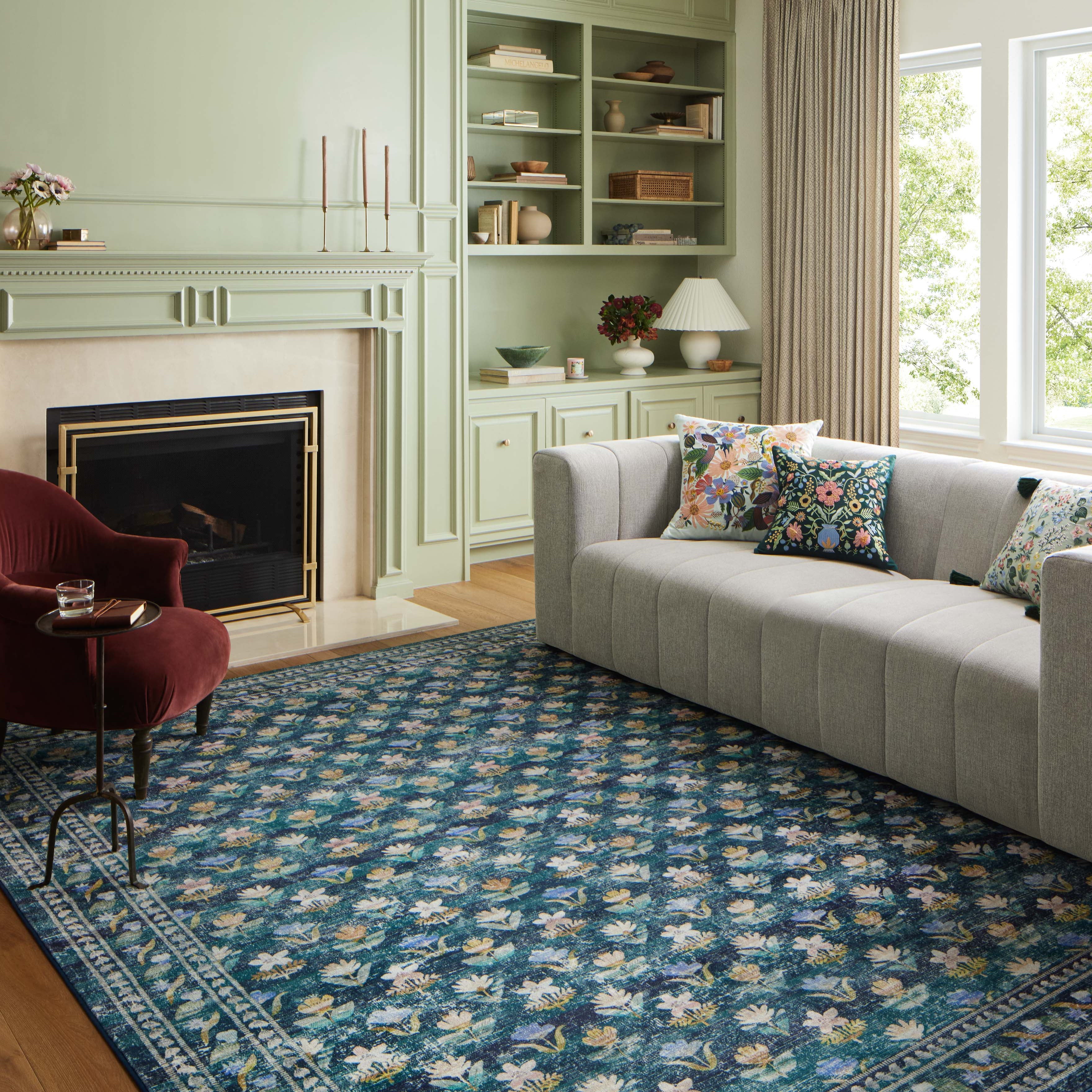 Rifle Paper Co. x Loloi Courtyard Emerald Rug RUGS - synthetic Loloi