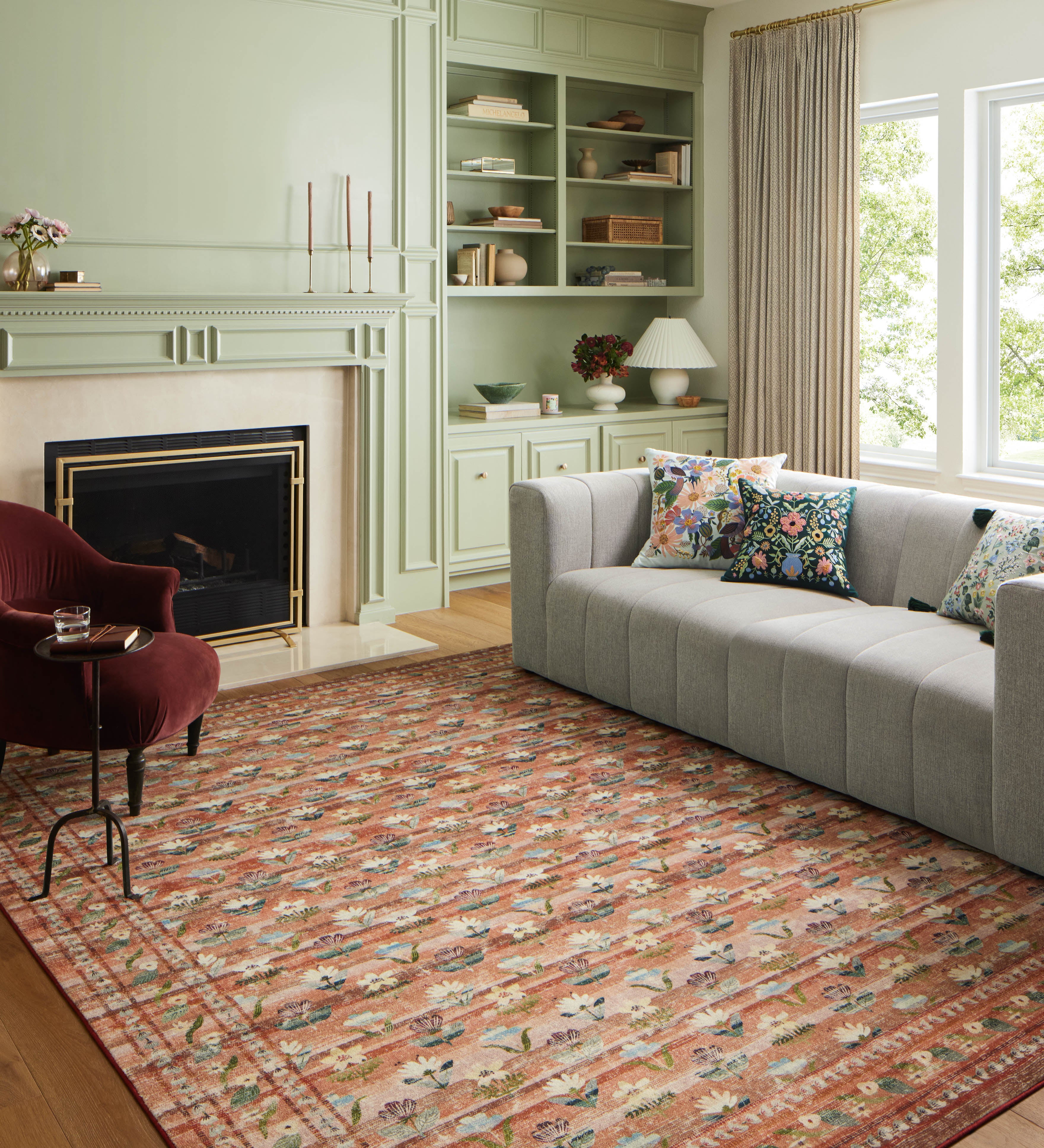 Rifle Paper Co. x Loloi Courtyard Terracotta Oval Rug RUGS - synthetic Loloi
