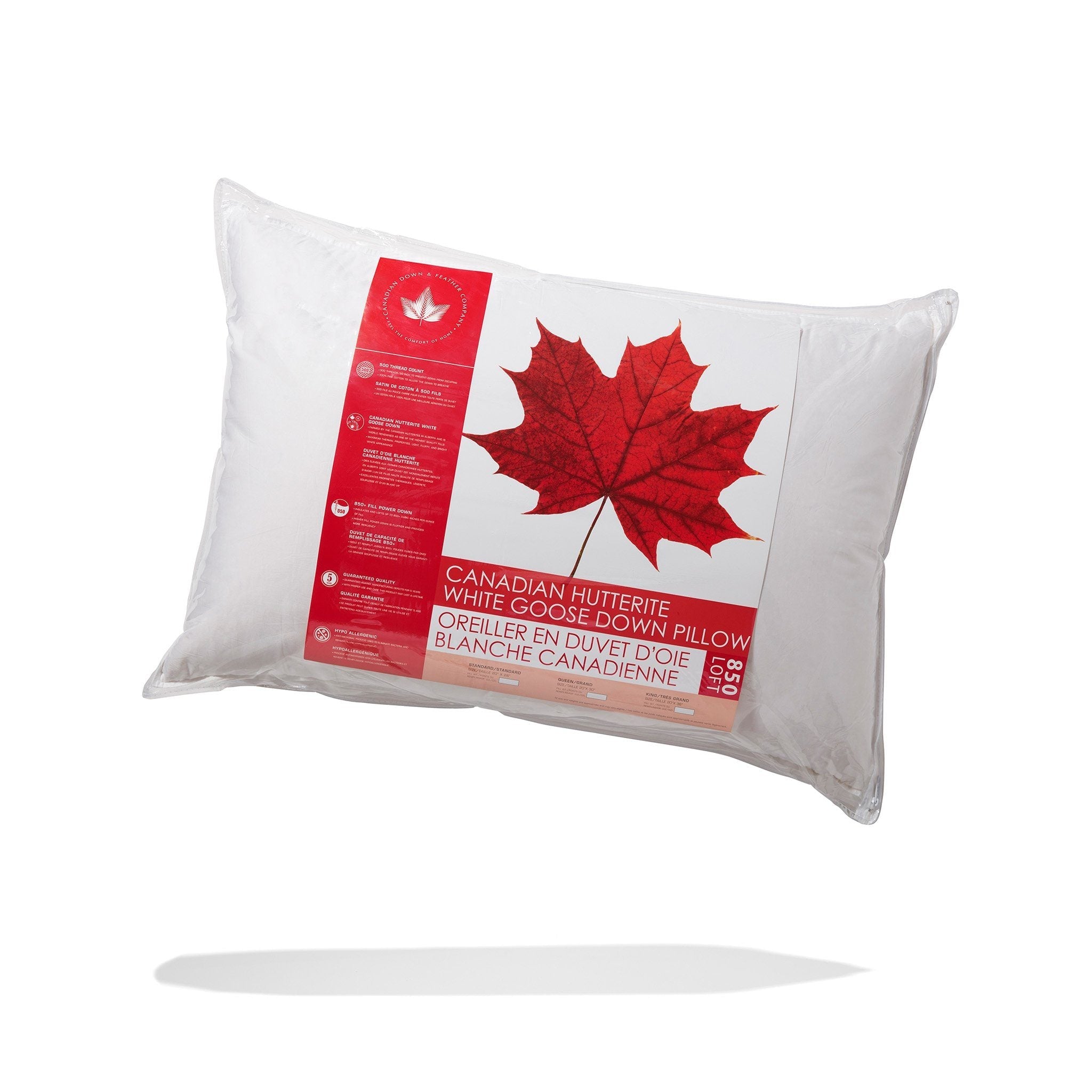 850 Loft Hutterite Goose Down Pillow Pillow Canadian Down & Feather Company