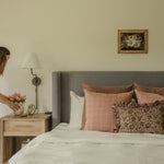 Layla Floral Ruffle Pillow Cover 2 - PILLOWS - Block print - warm Rug & Weave Pillows