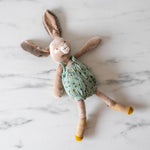 Sage Pattern Overalls Rabbit Soft Toy - Rug & Weave