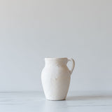 Textured Ceramic Small Vase with Handle - Off White - Rug & Weave