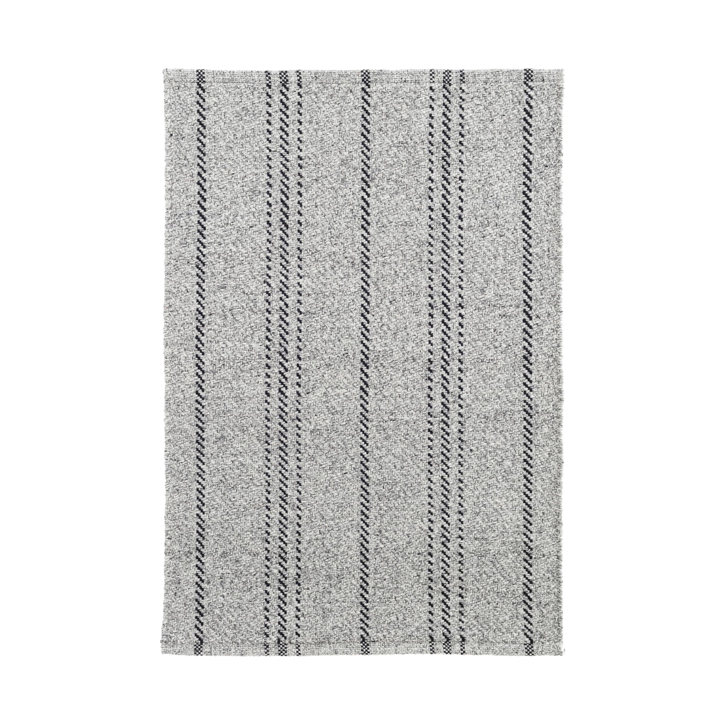 Melange Stripe Handwoven Indoor/Outdoor Rug RUGS - synthetic Dash & Albert Grey/Black 2' x 3'