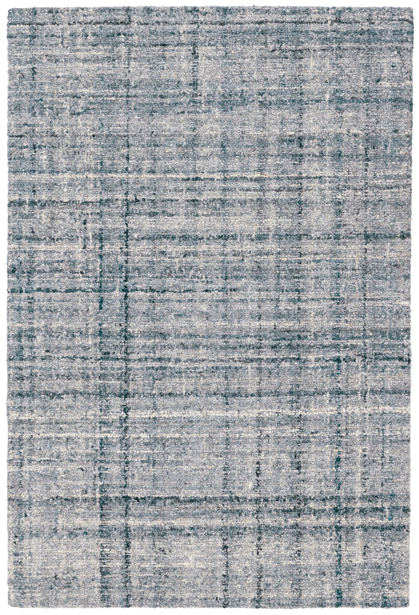 Harris Blue/Ivory Hand Micro Hooked Wool Rug-Rug & Weave