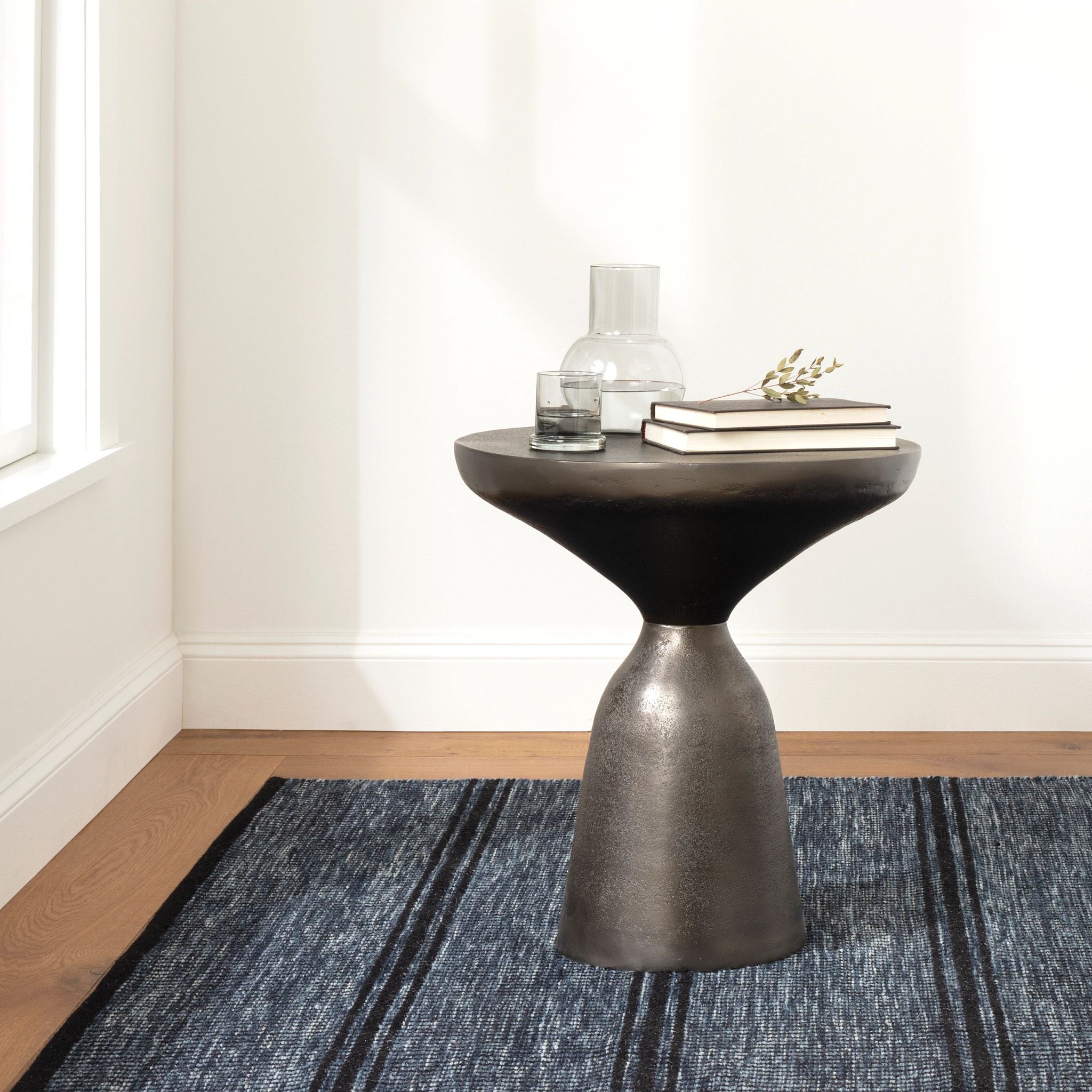 Malta Navy Handwoven Wool Rug-Rug & Weave