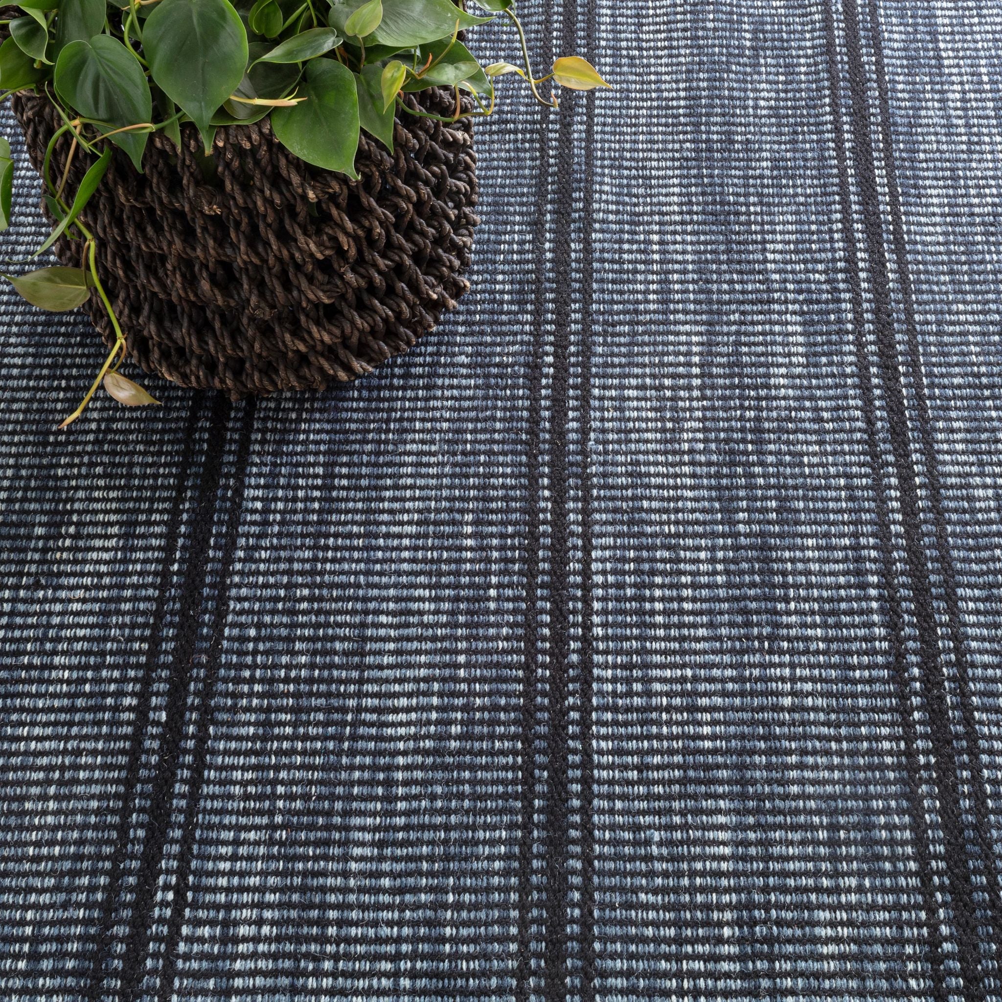 Malta Navy Handwoven Wool Rug-Rug & Weave