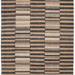 Ravel Stripe Black Handwoven Wool Rug-Rug & Weave
