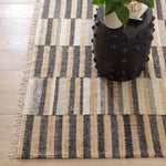 Ravel Stripe Black Handwoven Wool Rug-Rug & Weave