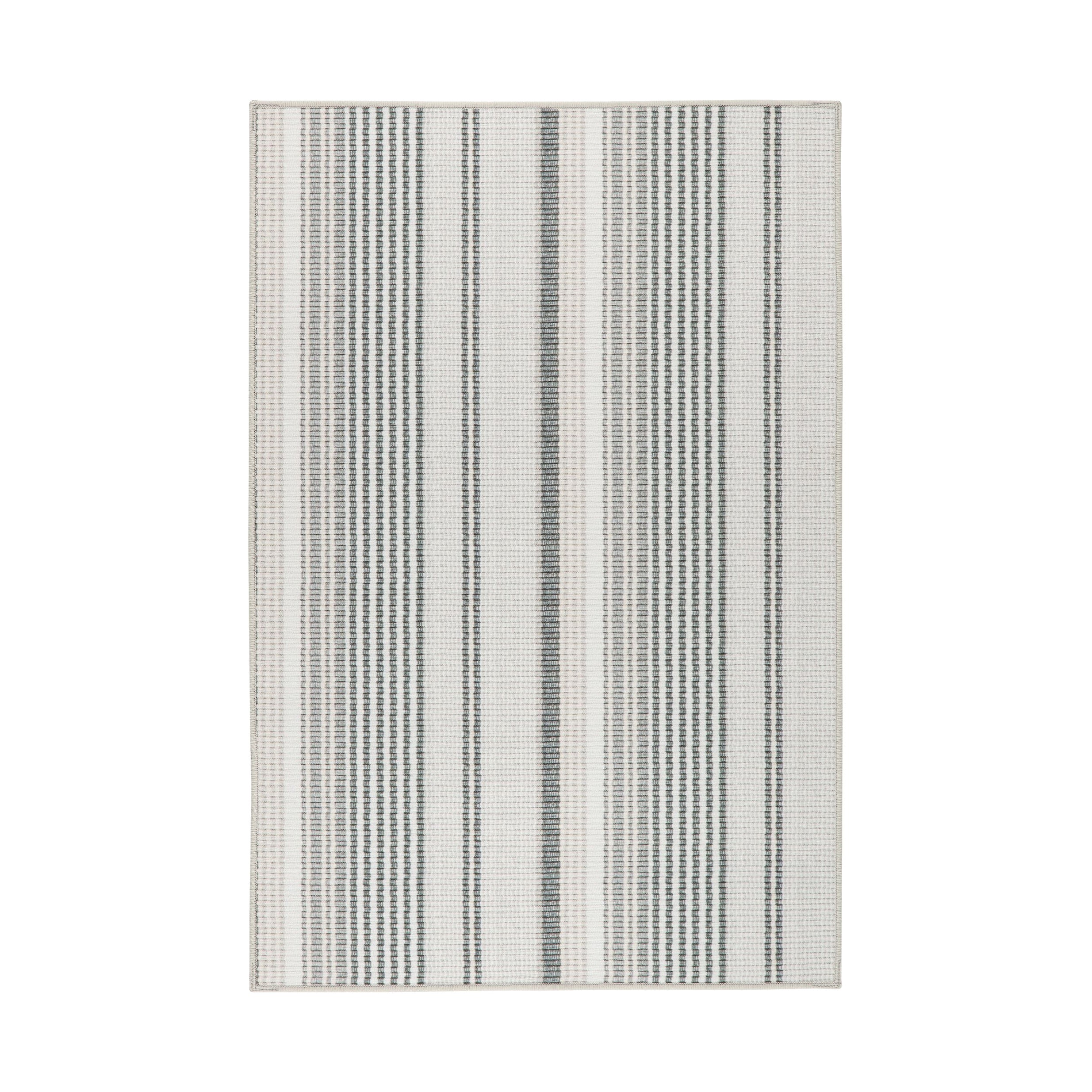 Gradation Ticking Machine Washable Rug RUGS - washable Dash & Albert Grey 2' x 3'