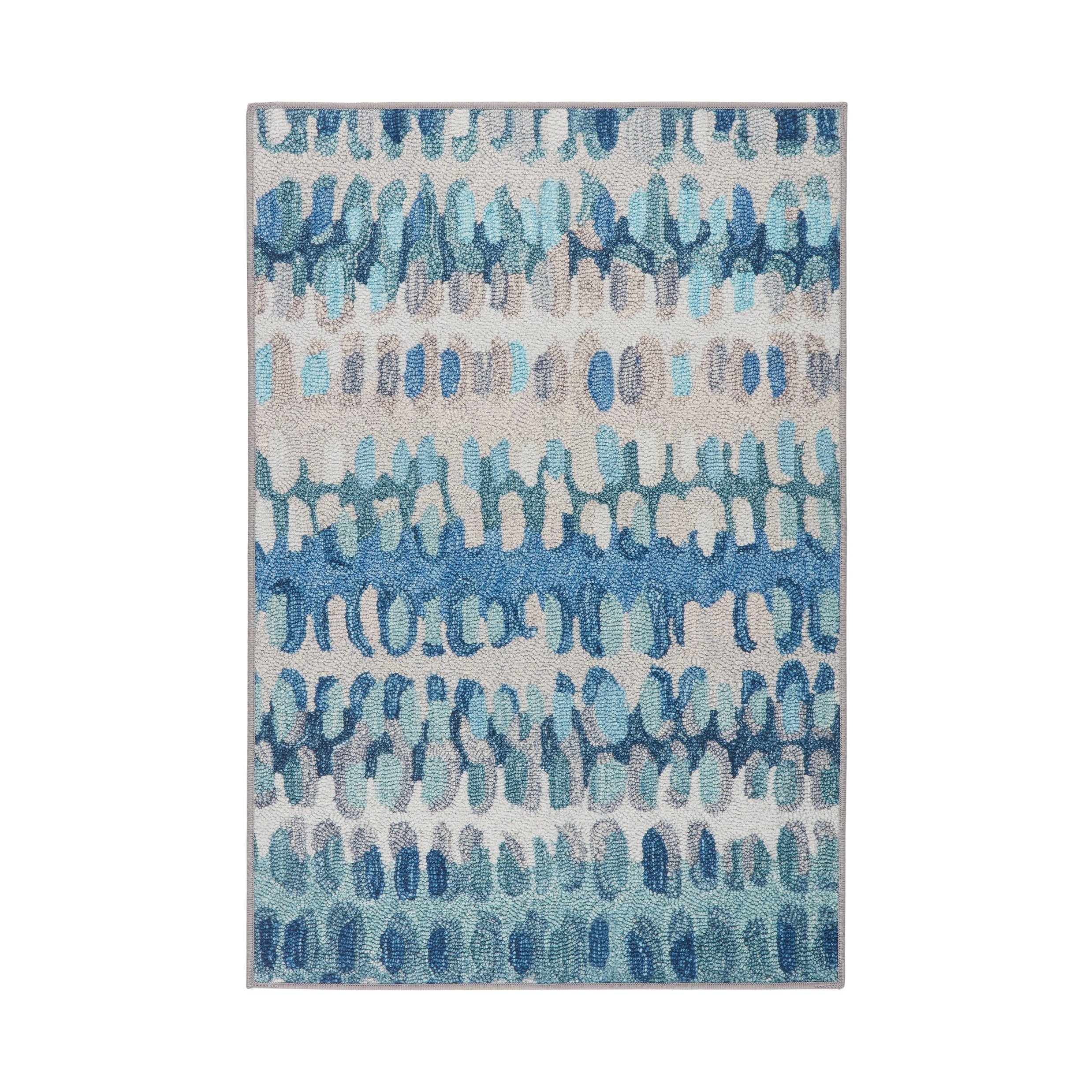 Paint Chip Machine Washable Rug RUGS - washable Dash & Albert Blue 2' x 3'