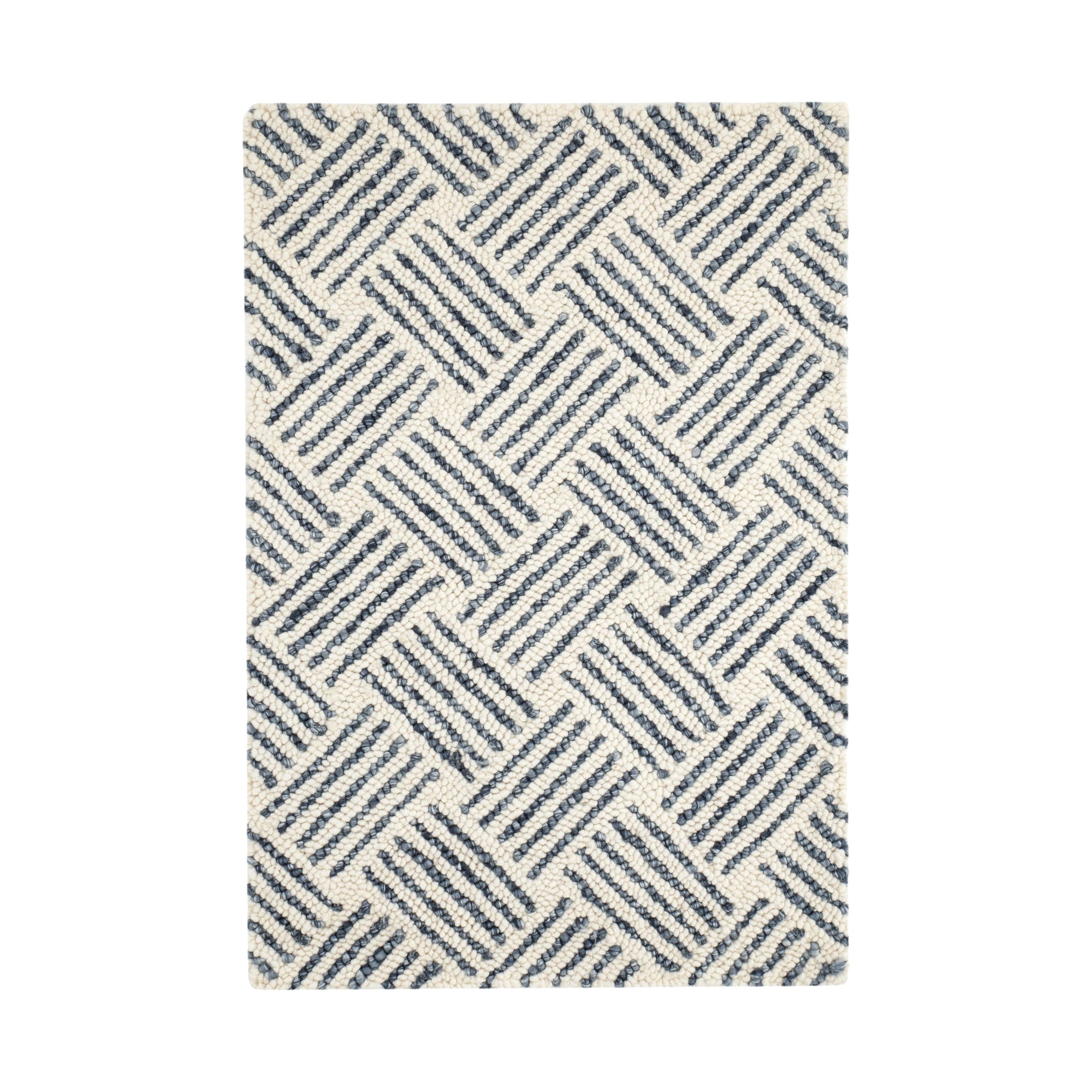 Layers Hand Hooked Wool Rug RUGS-wool Dash & Albert Indigo 2' x 3'