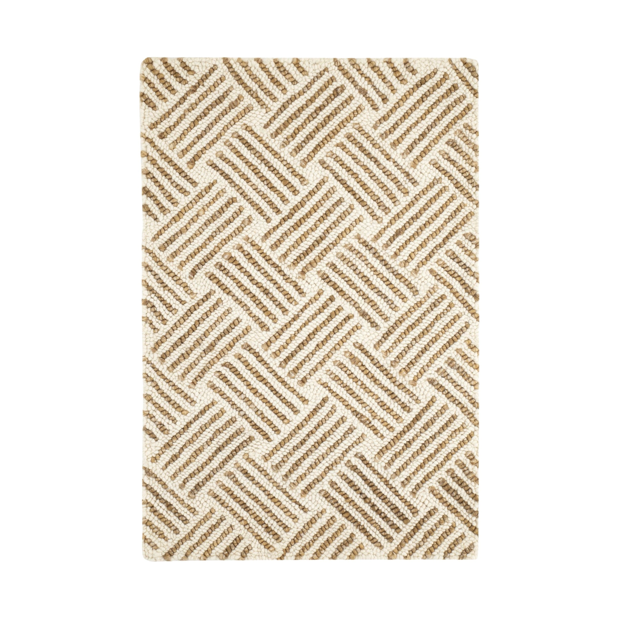 Layers Hand Hooked Wool Rug RUGS-wool Dash & Albert Ochre 2' x 3'