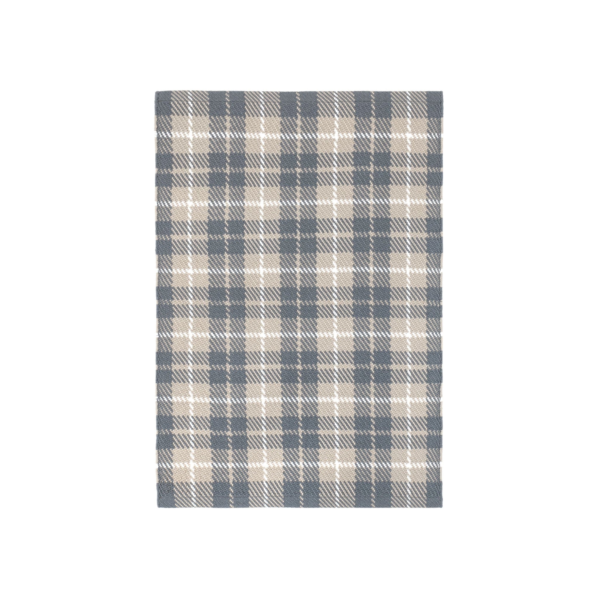 Lakeville Plaid Handwoven Indoor/Outdoor Rug RUGS - synthetic Dash & Albert Charcoal 2' x 3'
