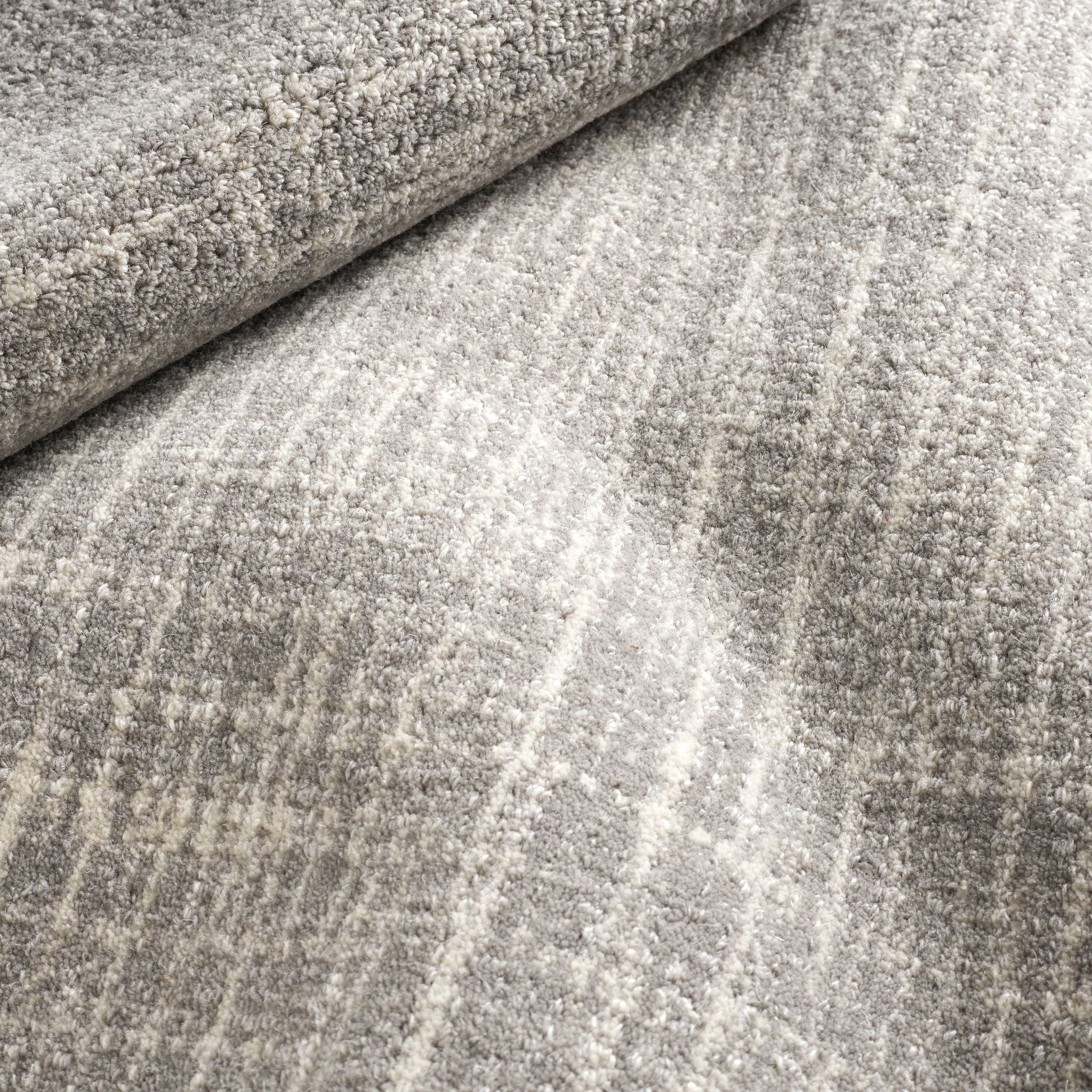 Crosshatch Dove Grey Hand Micro Hooked Wool Rug-Rug & Weave