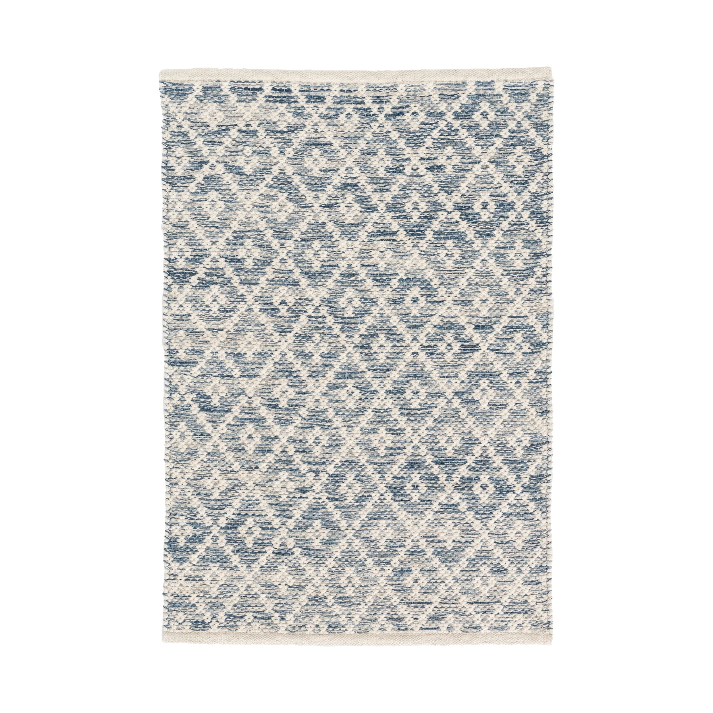 Melange Diamond Handwoven Cotton Rug RUGS - cotton Dash & Albert Blue 2' x 3'