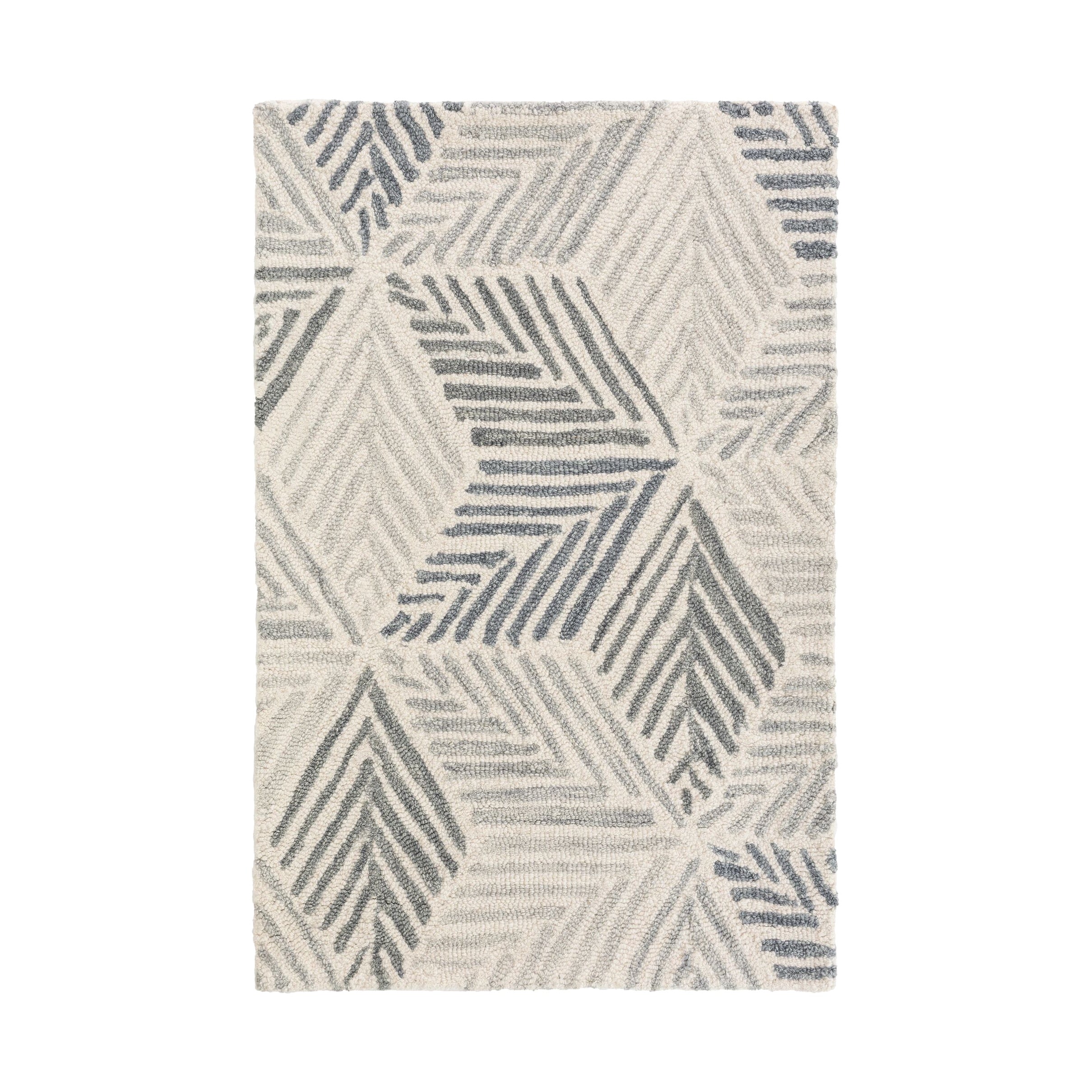 Karari Hand Hooked Wool Rug RUGS - wool Dash & Albert Blue 2' x 3'