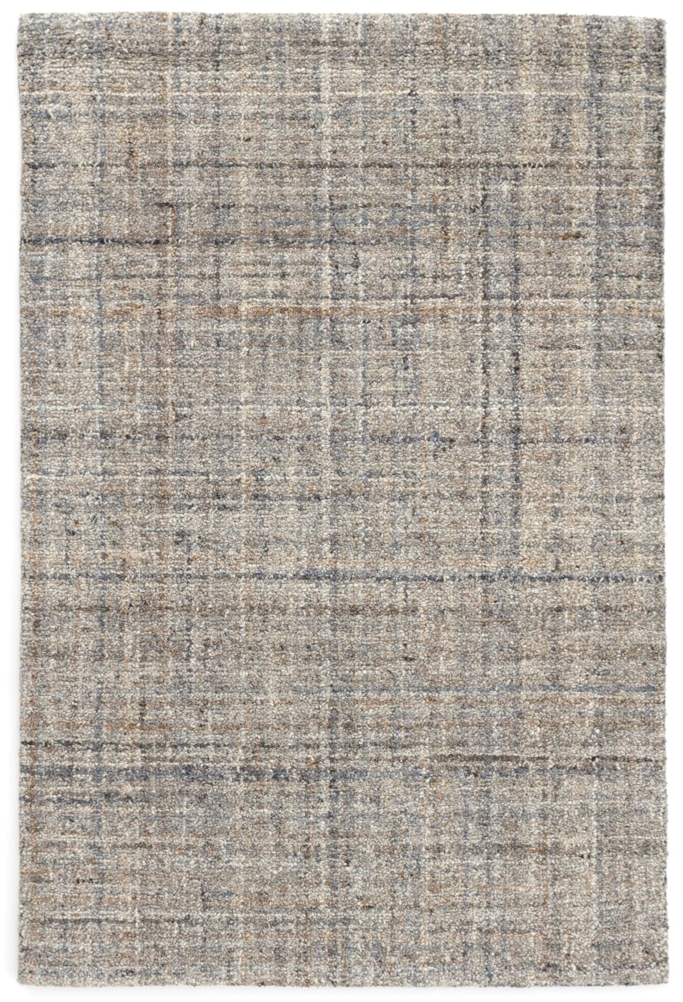 Harris Blue/Brown Hand Micro Hooked Wool Rug-Rug & Weave