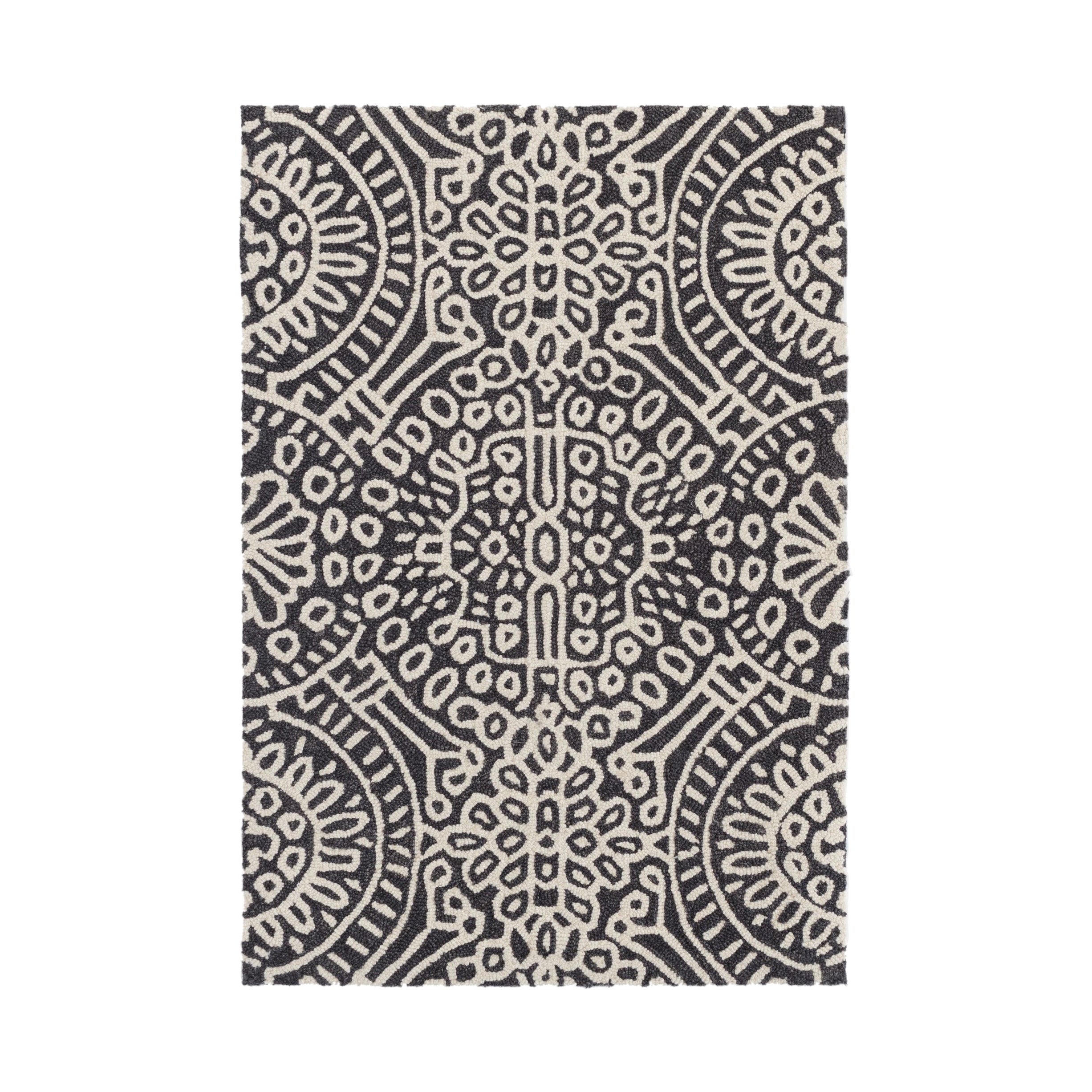 Temple Hand Micro Hooked Wool Rug RUGS - wool Dash & Albert Charcoal 2' x 3'