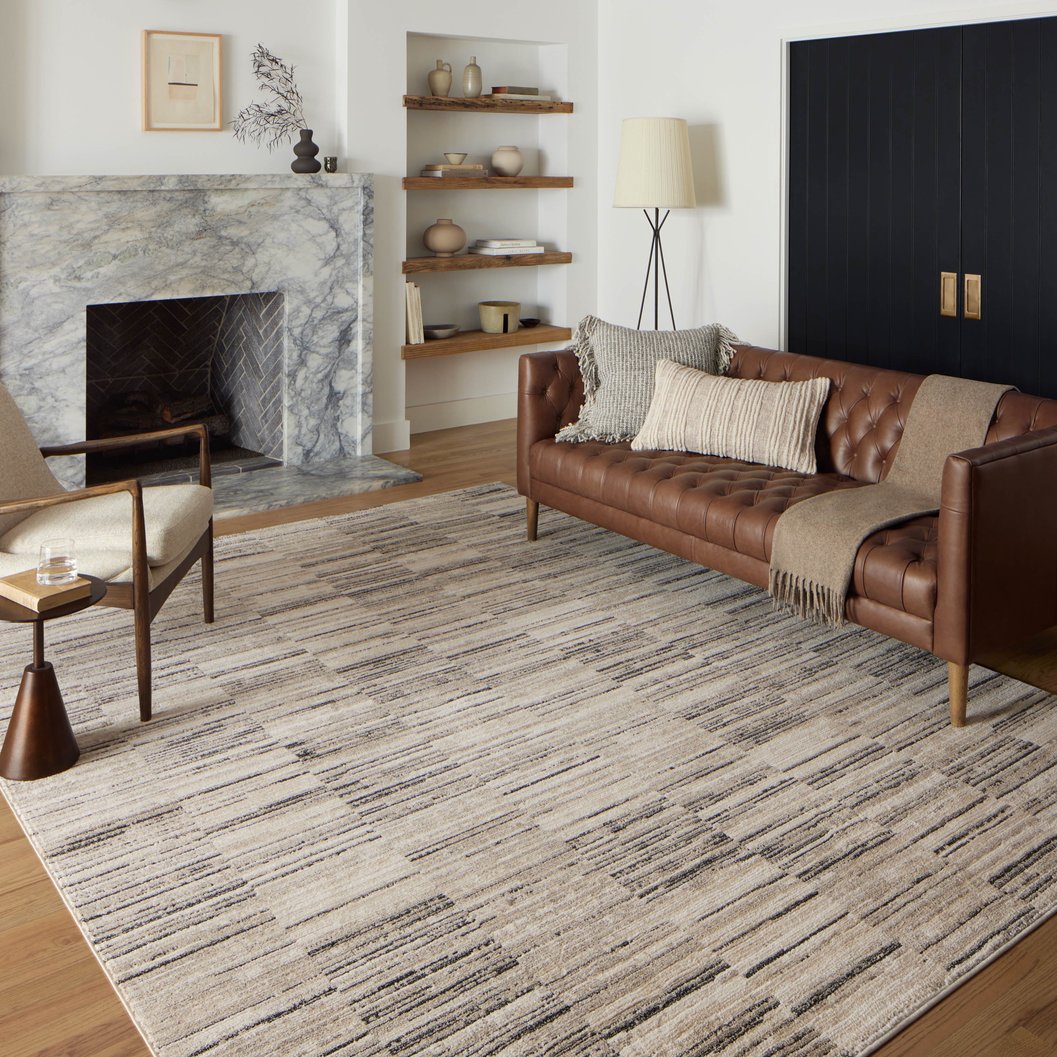 Loloi Darby Charcoal / Sand Rug 0-RUGS-patterned Loloi