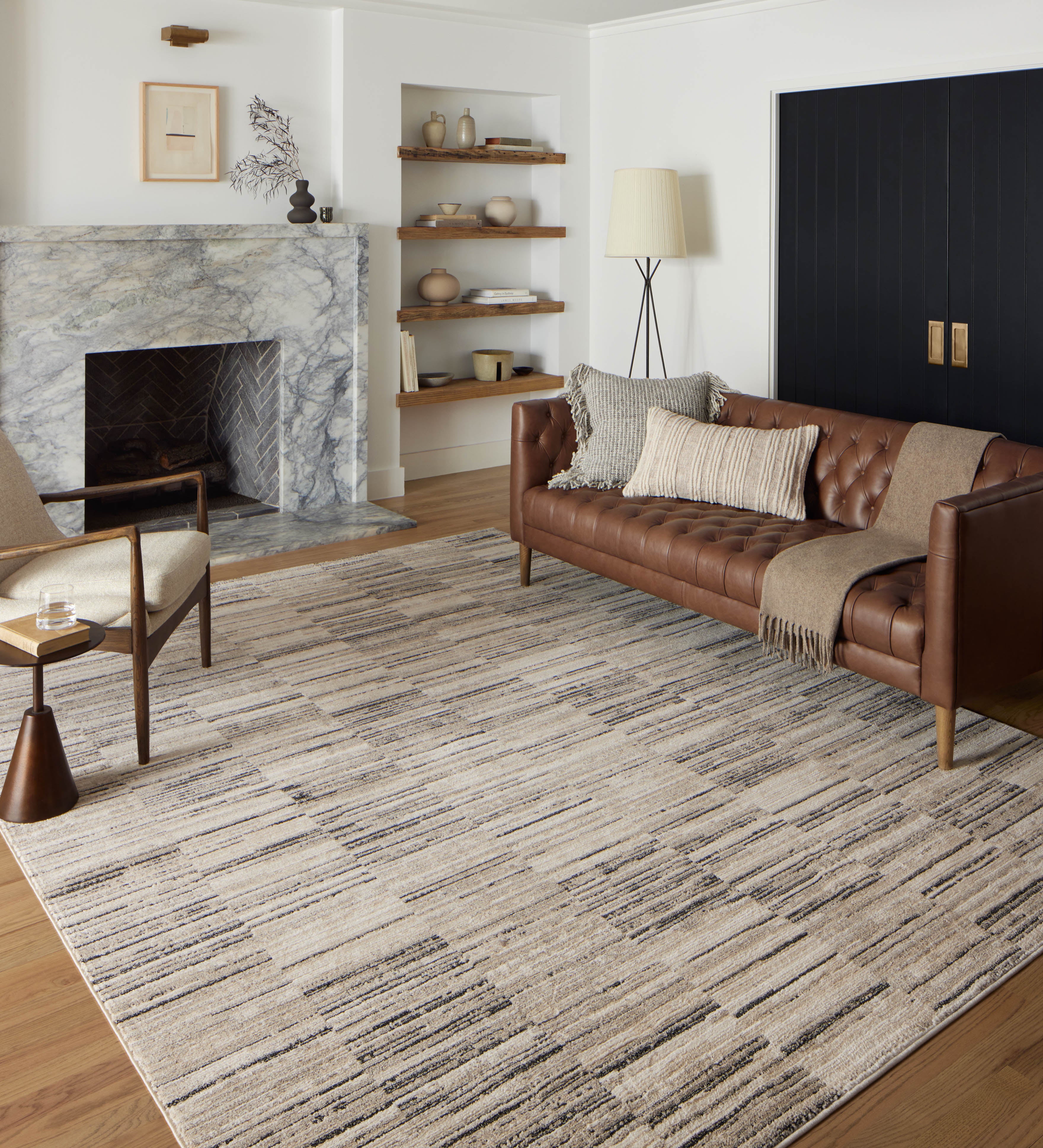 Loloi Darby Charcoal / Sand Rug 0-RUGS-patterned Loloi