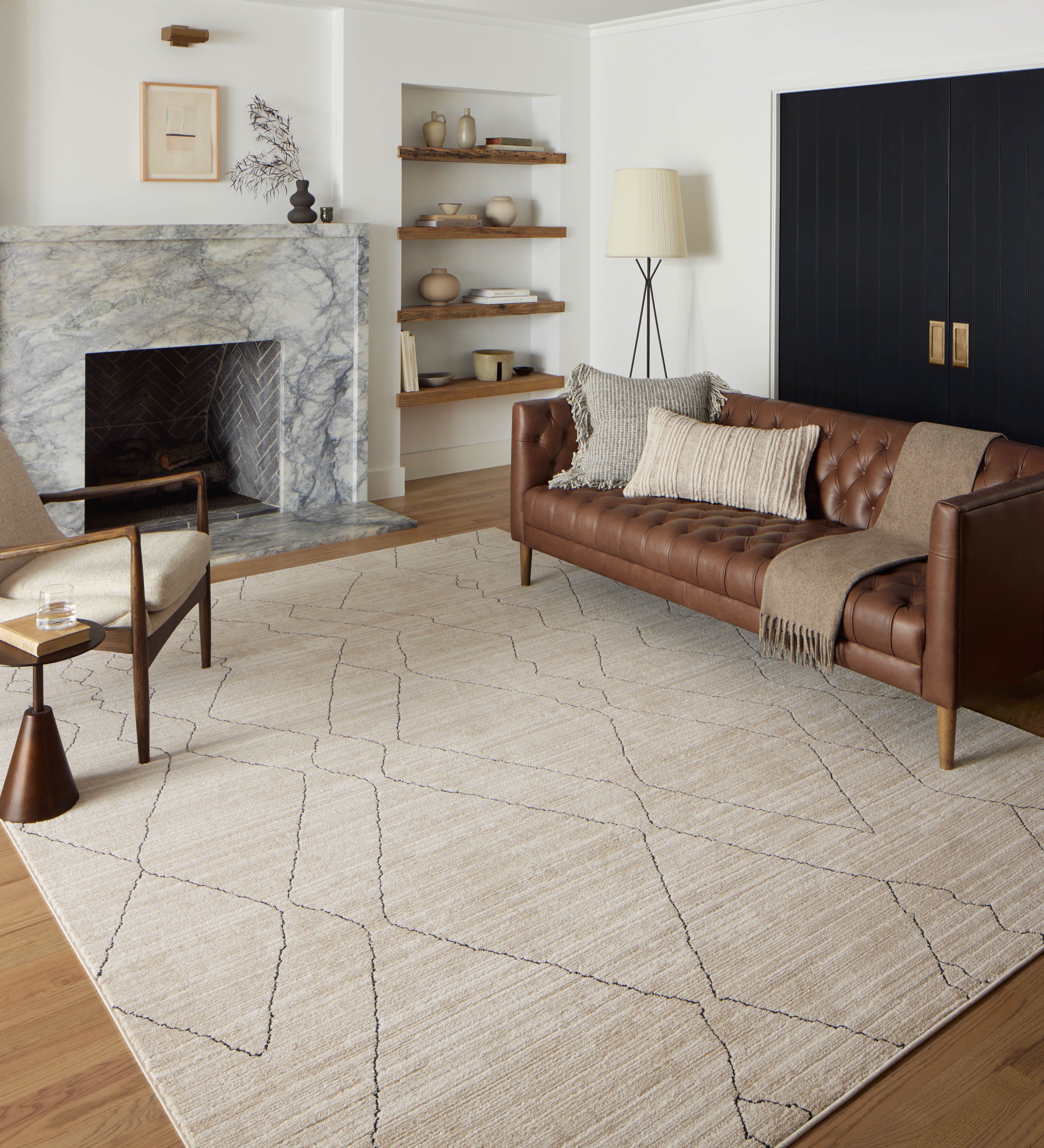 Loloi Darby Sand / Charcoal Rug 0-RUGS-patterned Loloi