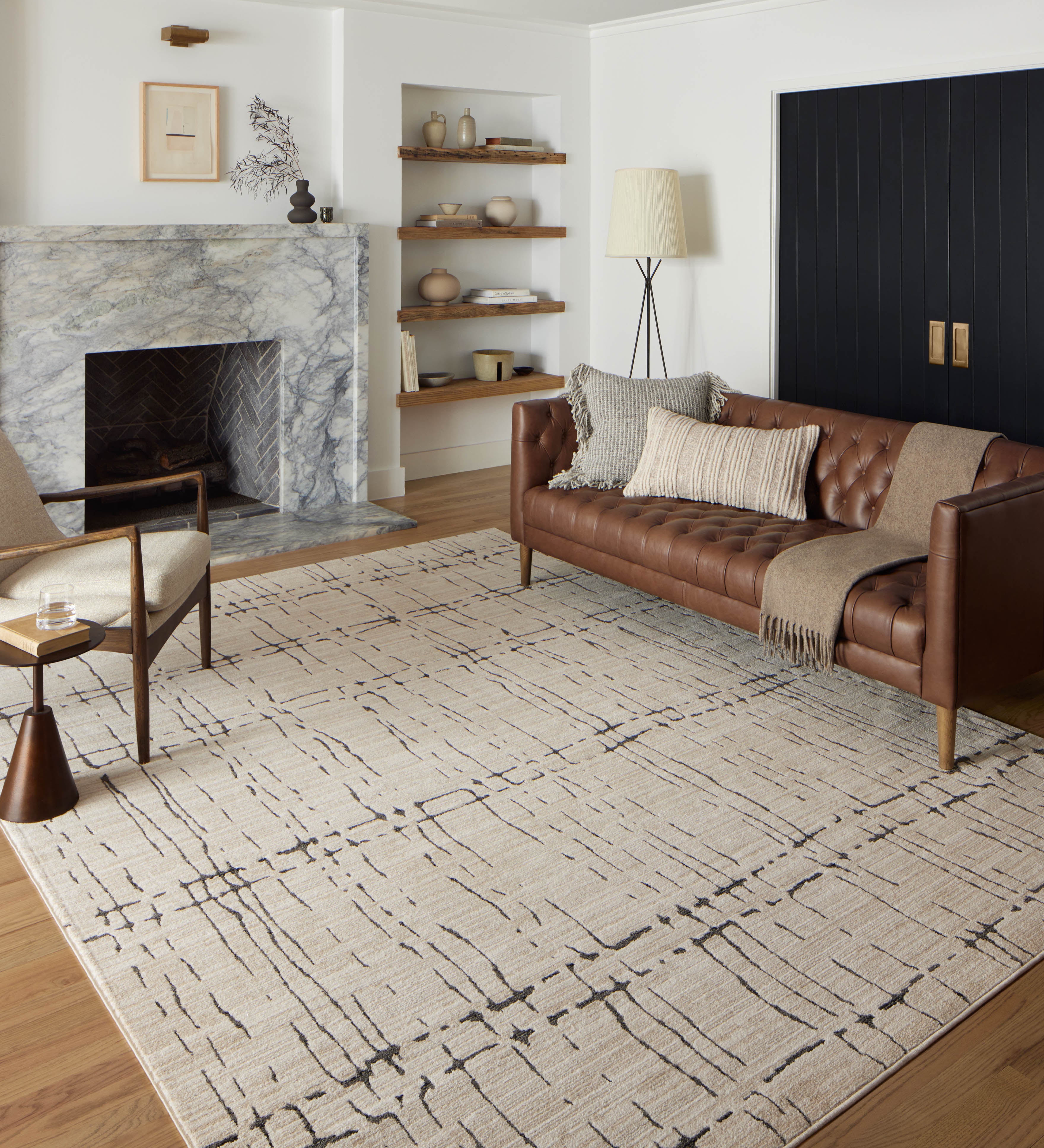 Loloi Darby Sand / Dk. Grey Rug 0-RUGS-patterned Loloi