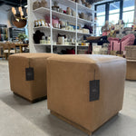 IN STORE - Dena Leather Ottoman FURNITURE - in store Rowe Furniture