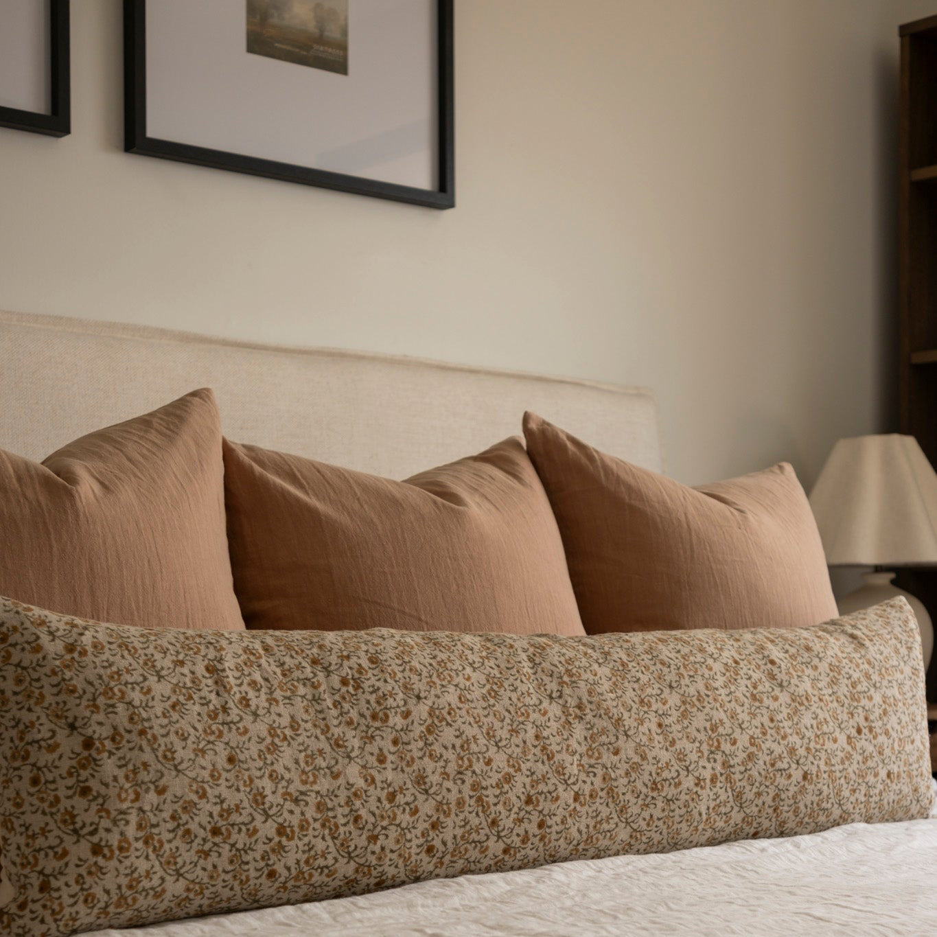 Tillie Long Lumbar Pillow Cover 1 - PILLOWS - block print - neutral Rug & Weave Pillows