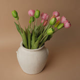Faux Cotton Candy Pink Peony Tulip Bundle faux stem Tri W Imports