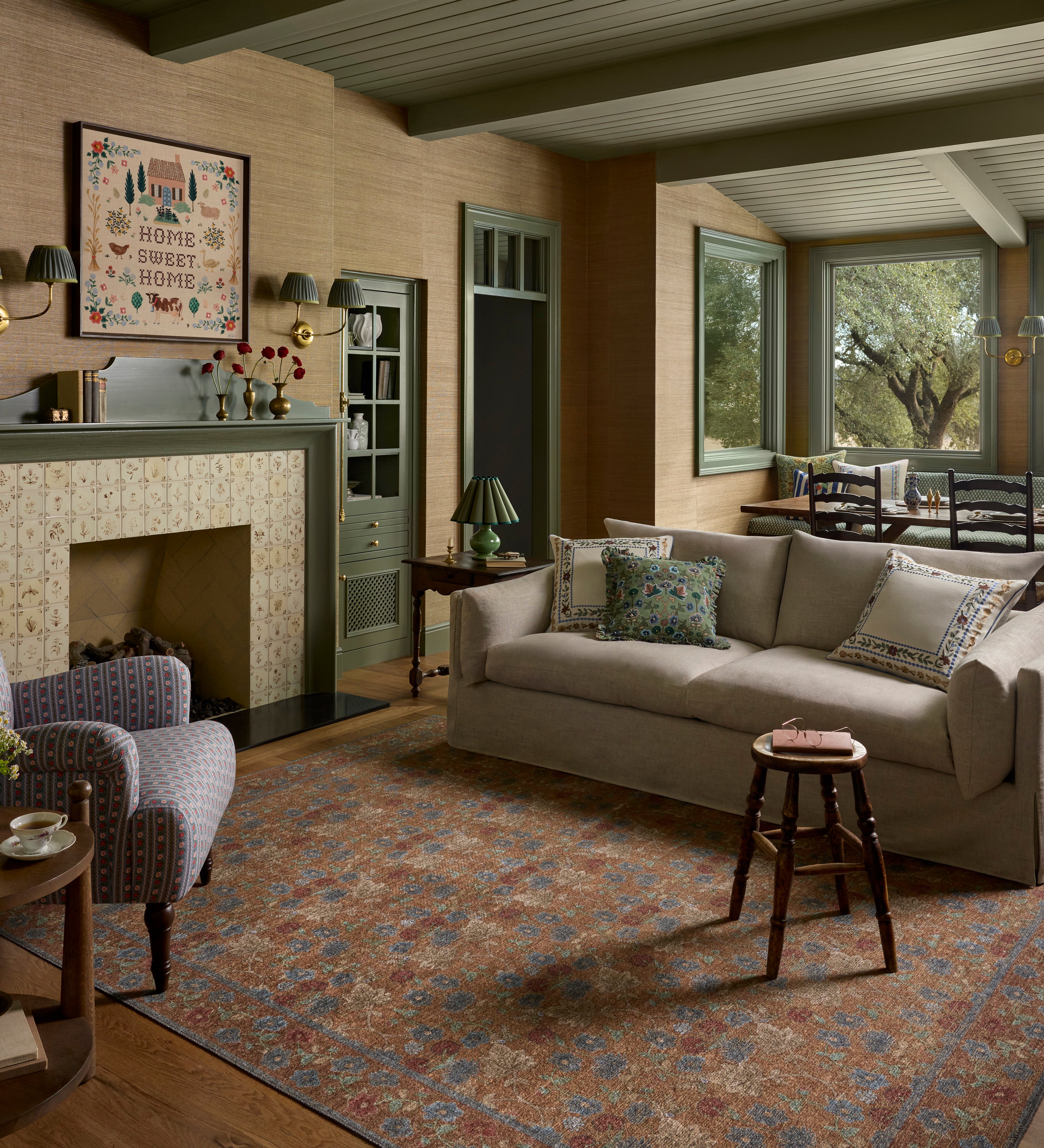 Rifle Paper Co. x Loloi Edinburgh Cinnamon / Multi Rug, 18" x 18" – view 3