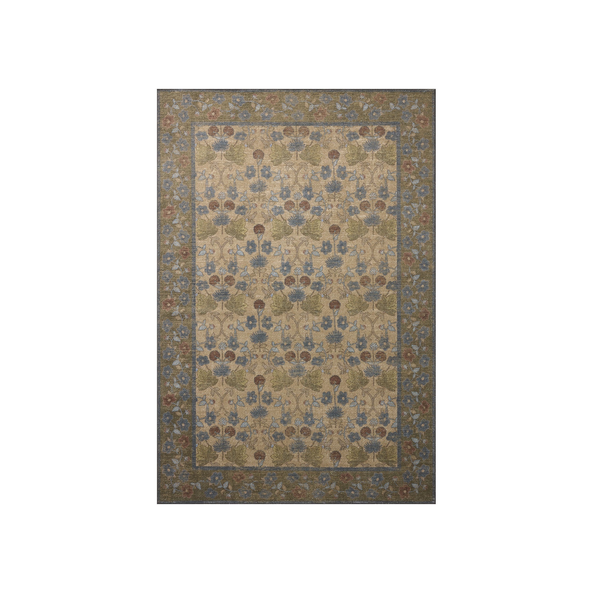 Rifle Paper Co. x Loloi Edinburgh Tan / Olive Rug RUGS - jute Loloi 18" x 18"