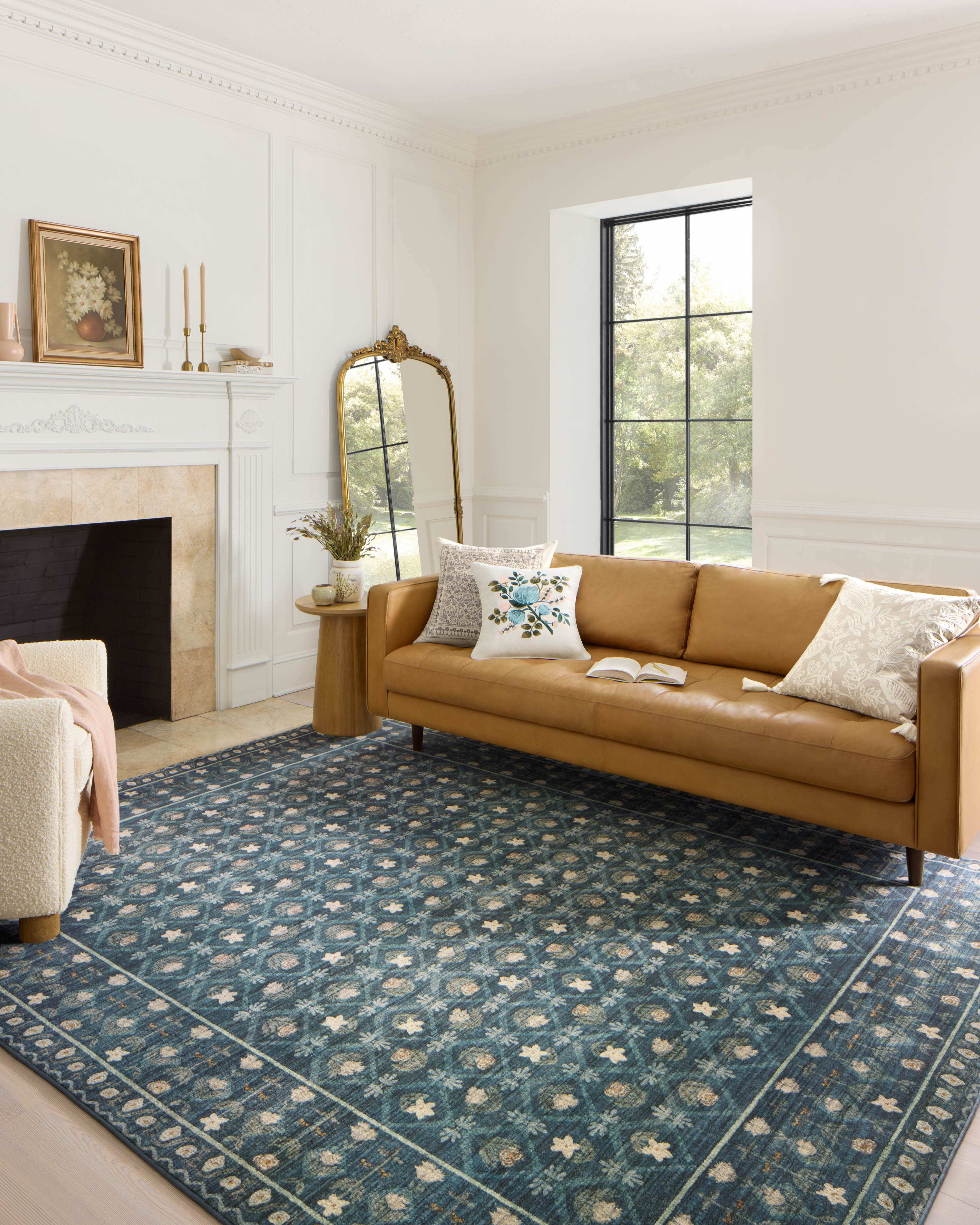 Rifle Paper Co. X Loloi/ Eden Lattice Indigo Rug 0-RUGS-patterned Loloi