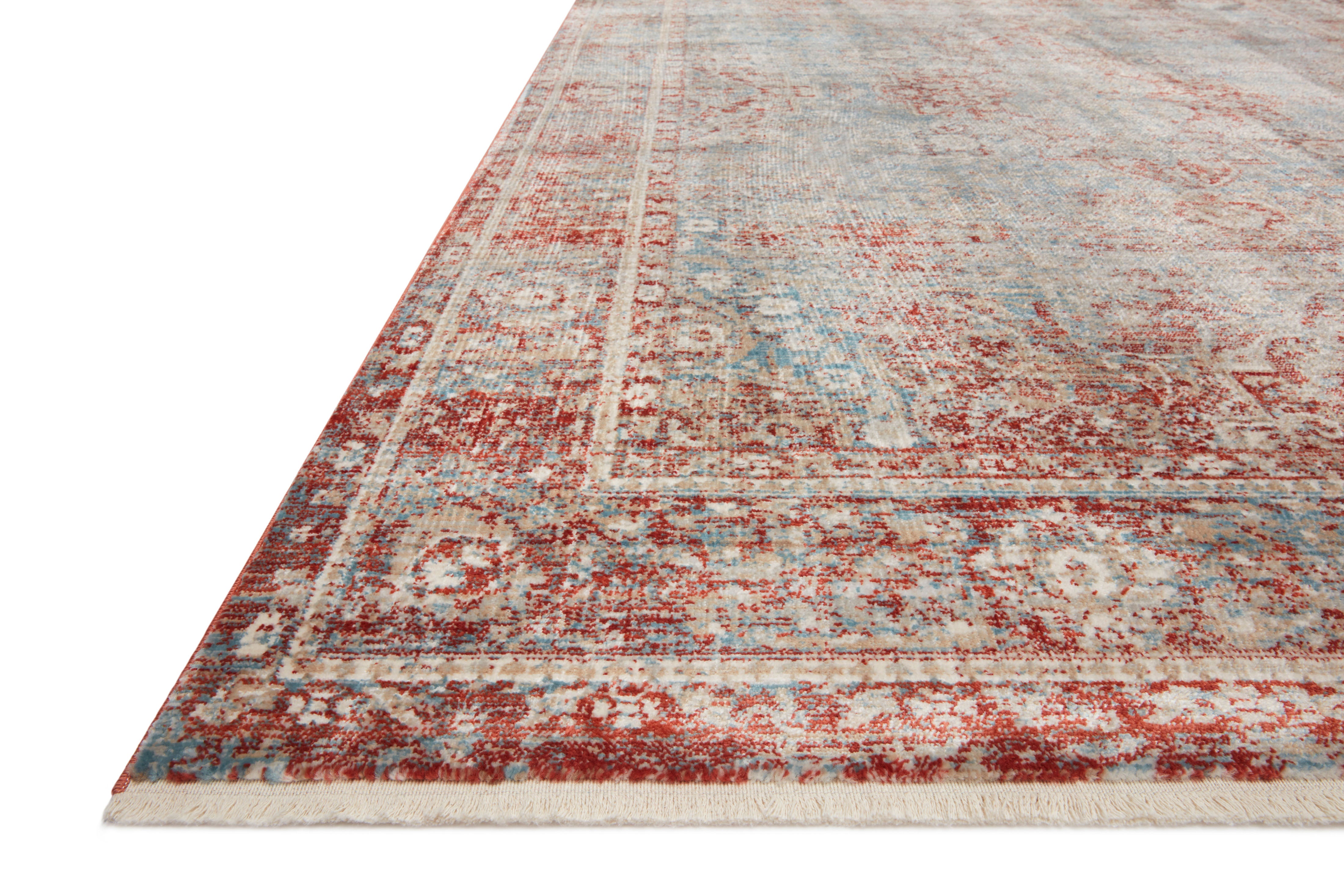 Magnolia Home By Joanna Gaines x Loloi Elise Sky / Red Rug RUGS - synthetic Loloi